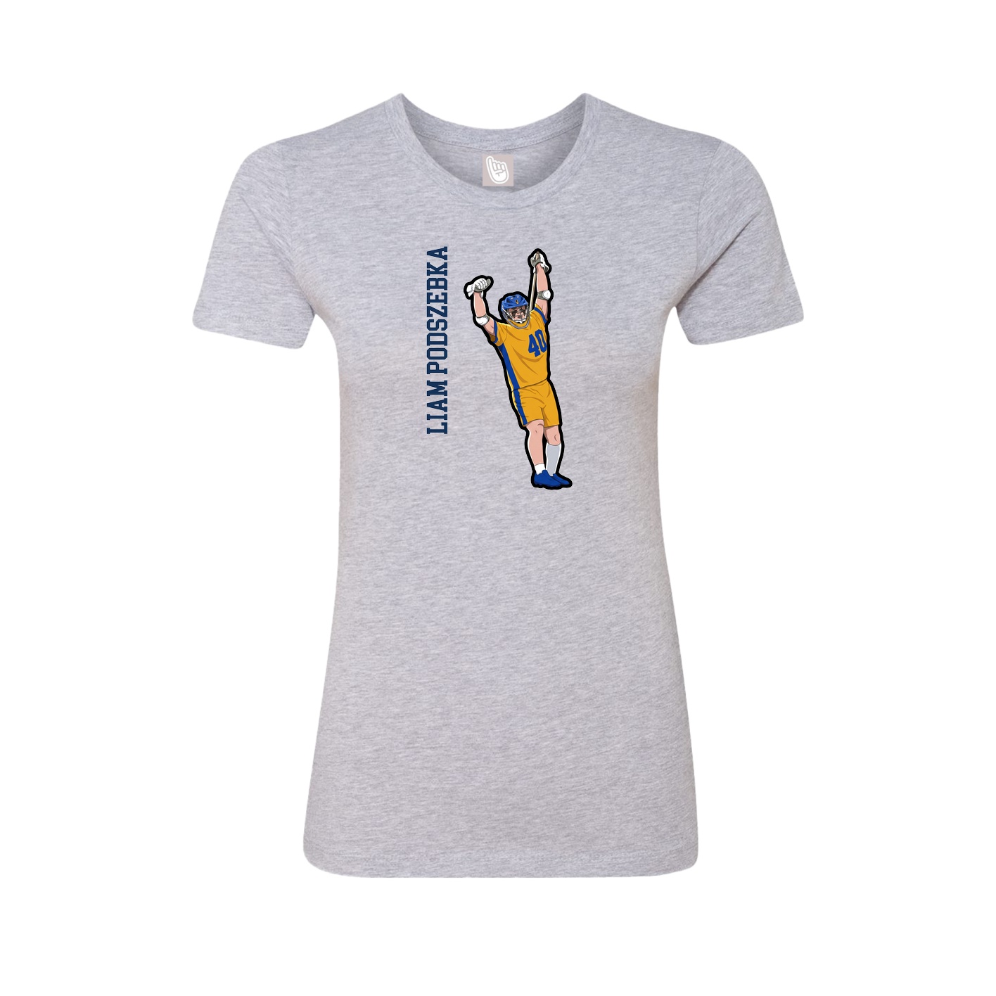 Womens Tee — Name Vertical in Grey