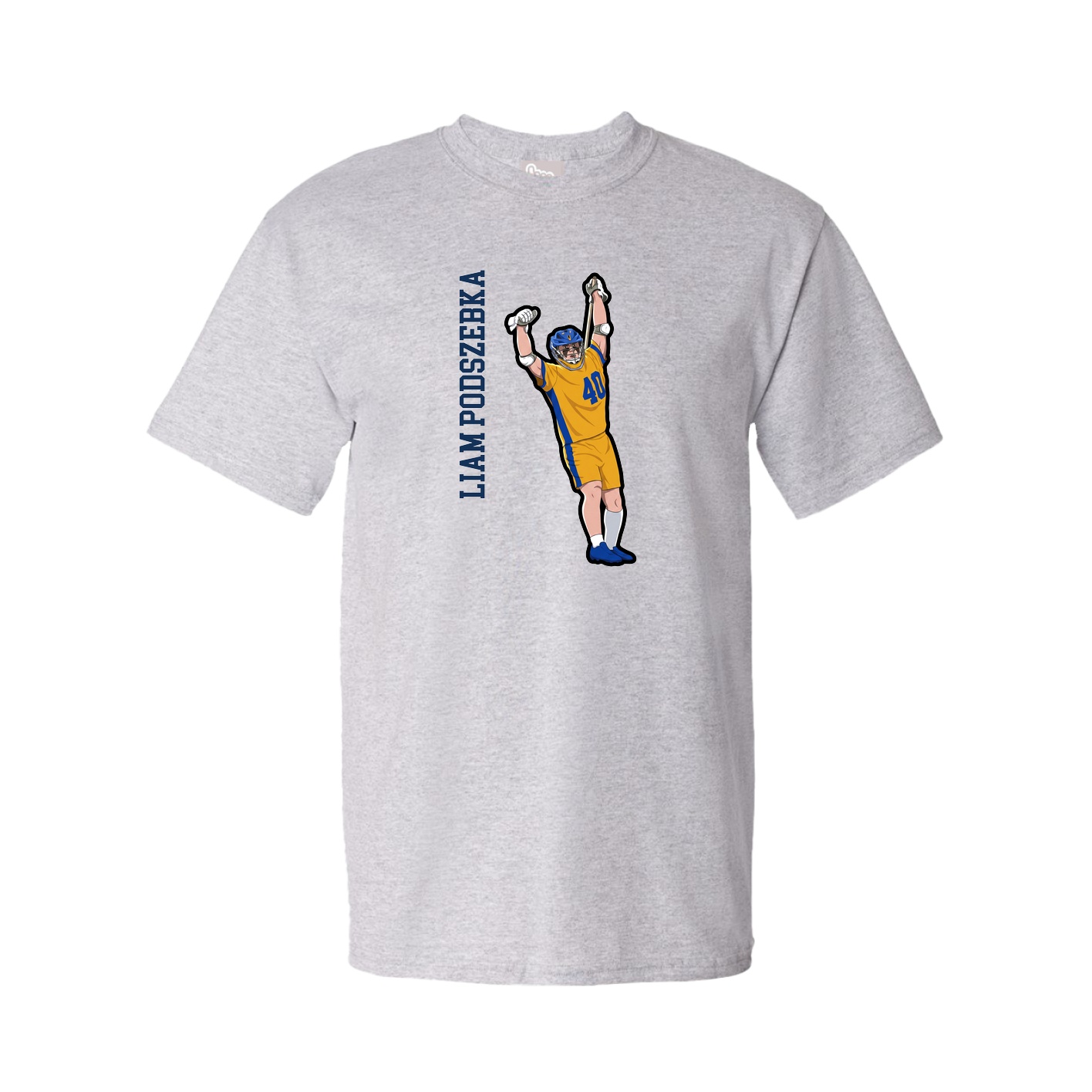 Youth Tee — Name Vertical in Grey