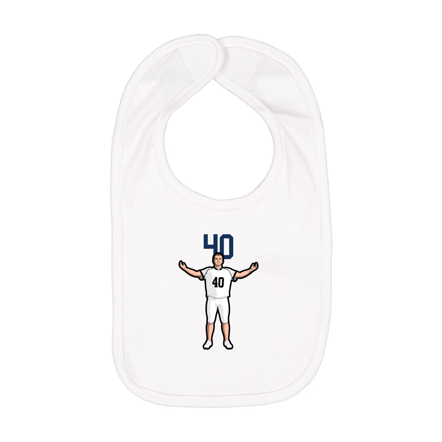Infant Bib — Number Top in White