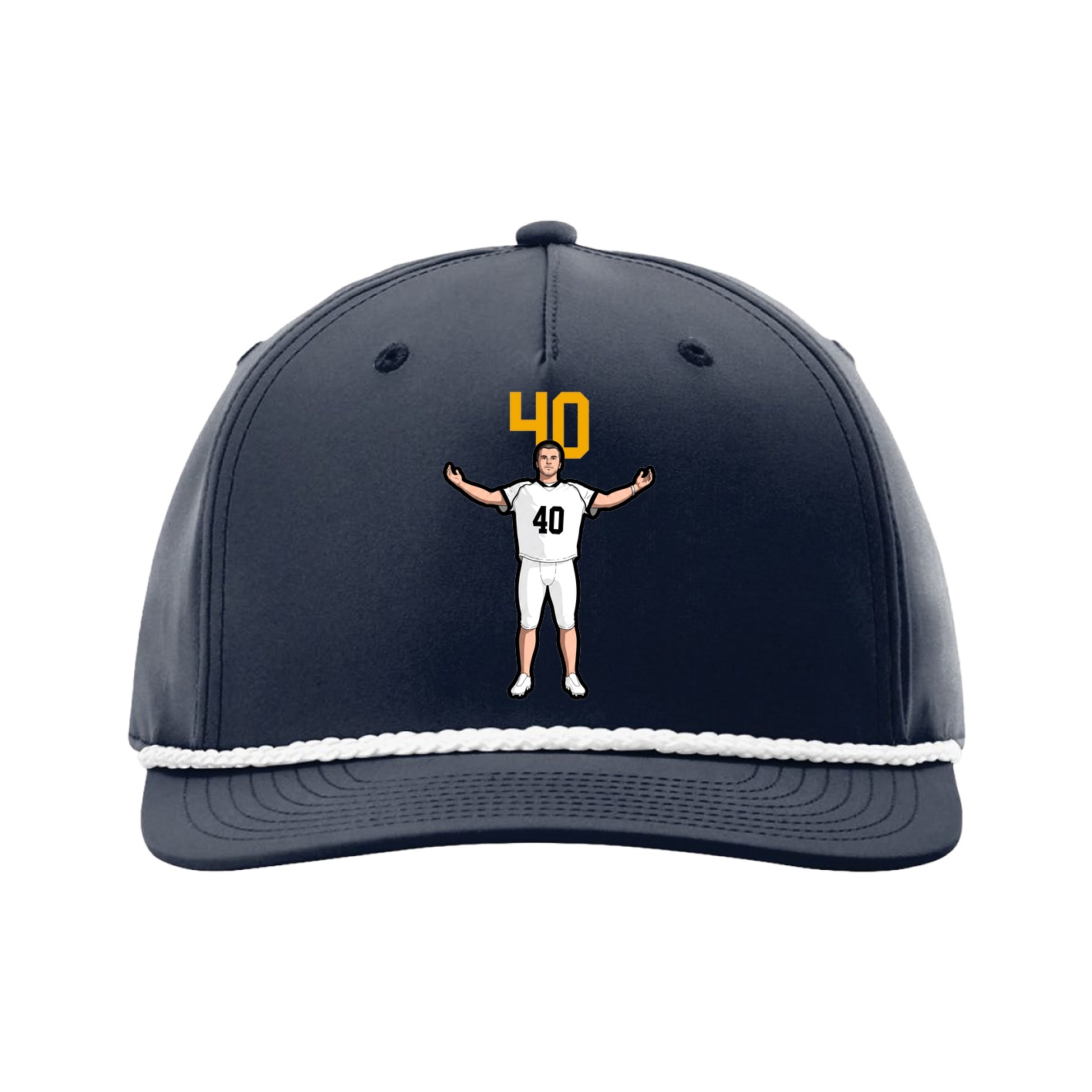 Five-Panel Classic Rope Cap — Number Top in Navy