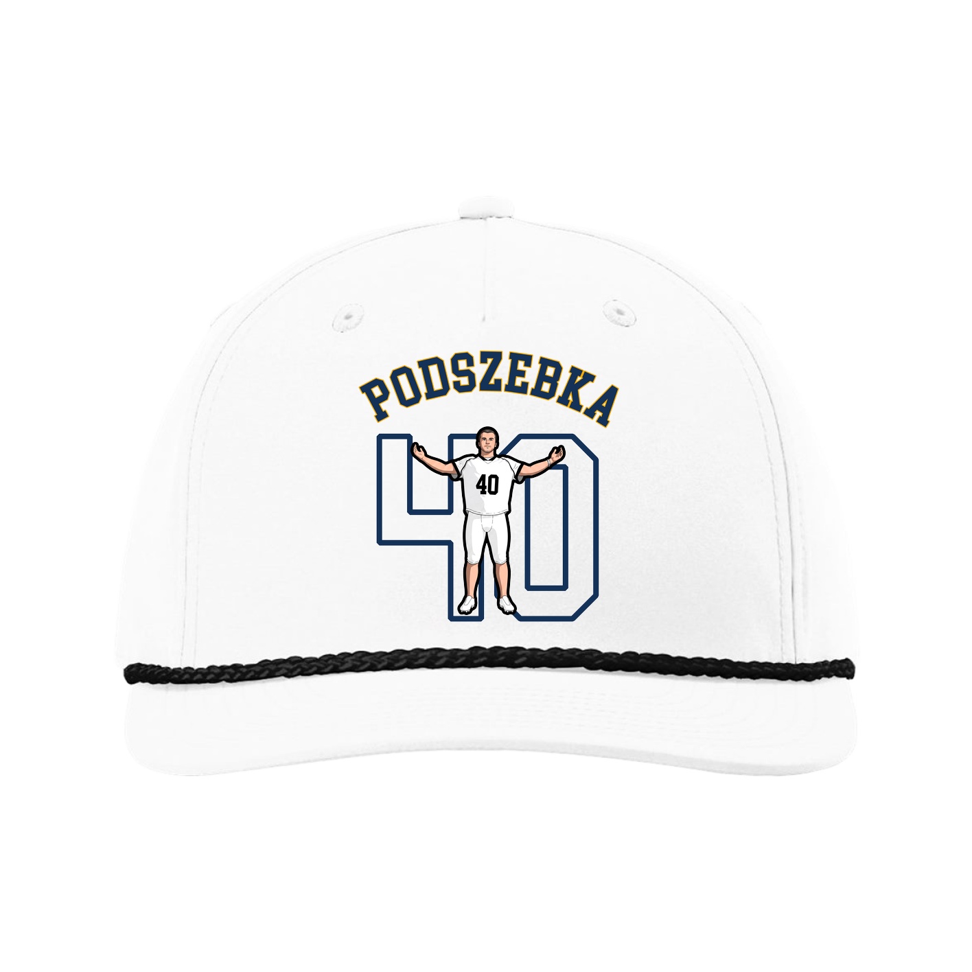 Five-Panel Classic Rope Cap — Shirsey Arch in White