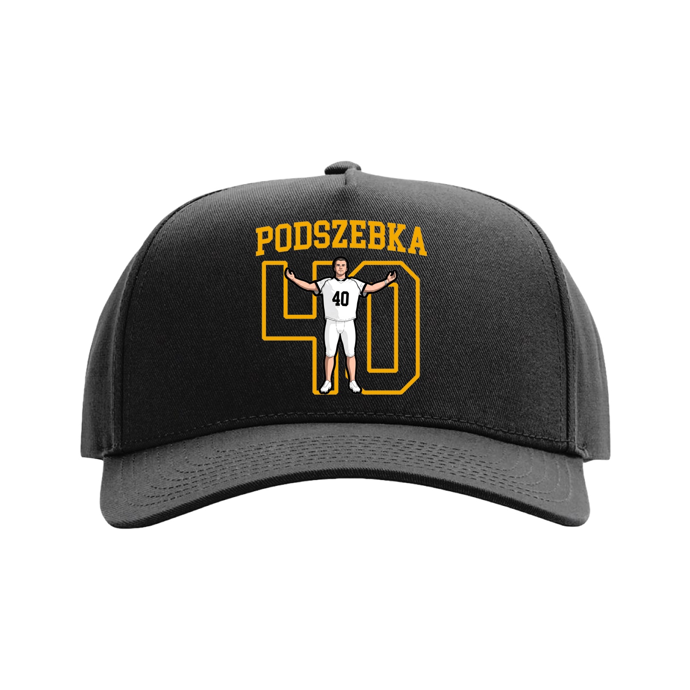 Full Fabric Five-Panel Champ Cap — Shirsey in Black