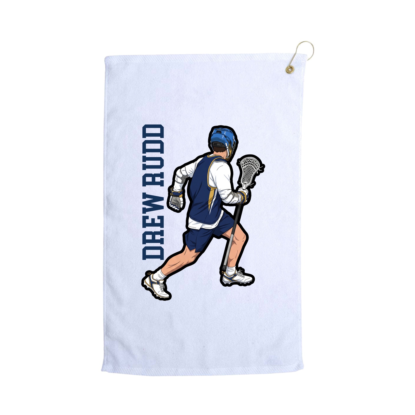 Golf Towel — Name Vertical in White