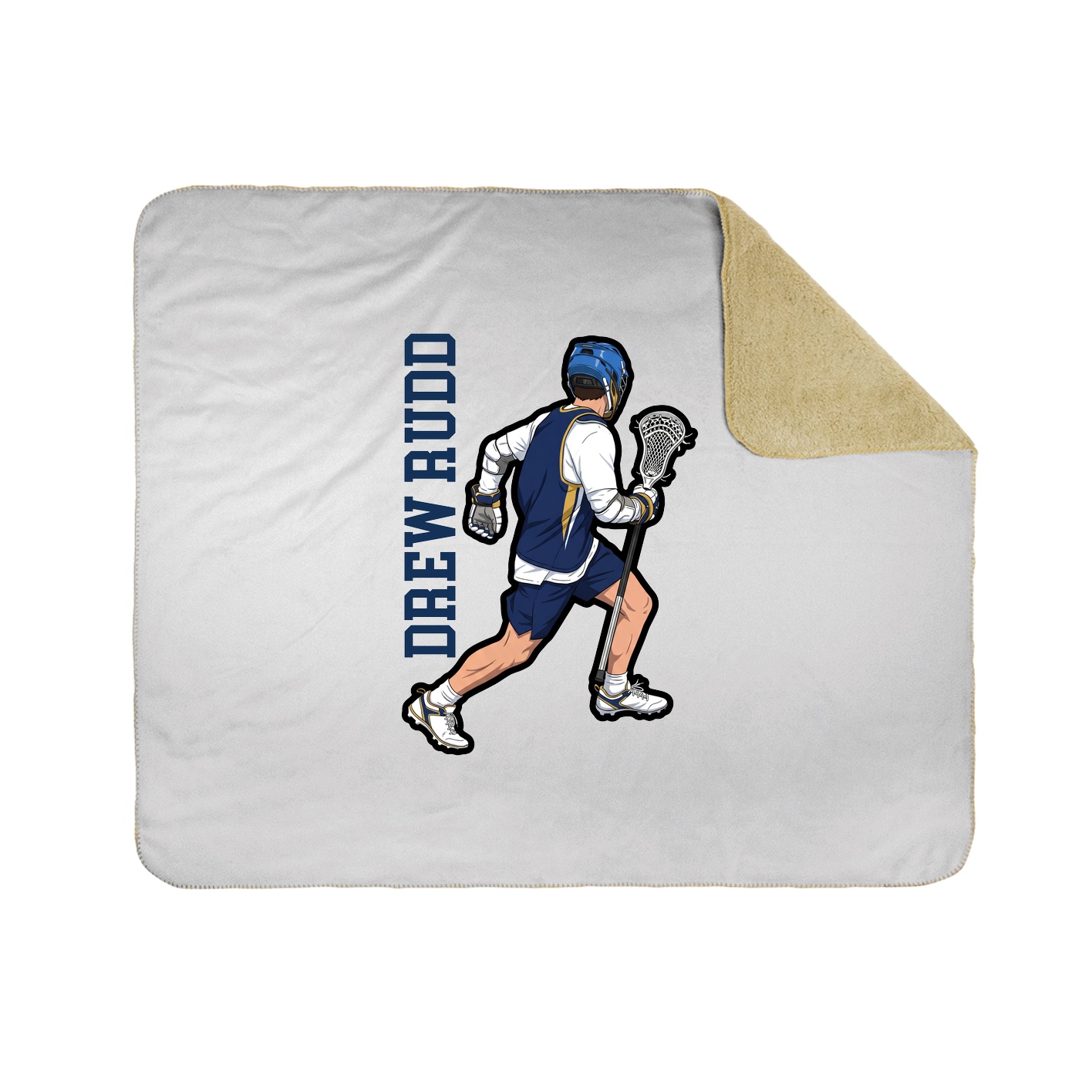 Throw Blanket — Name Vertical in White