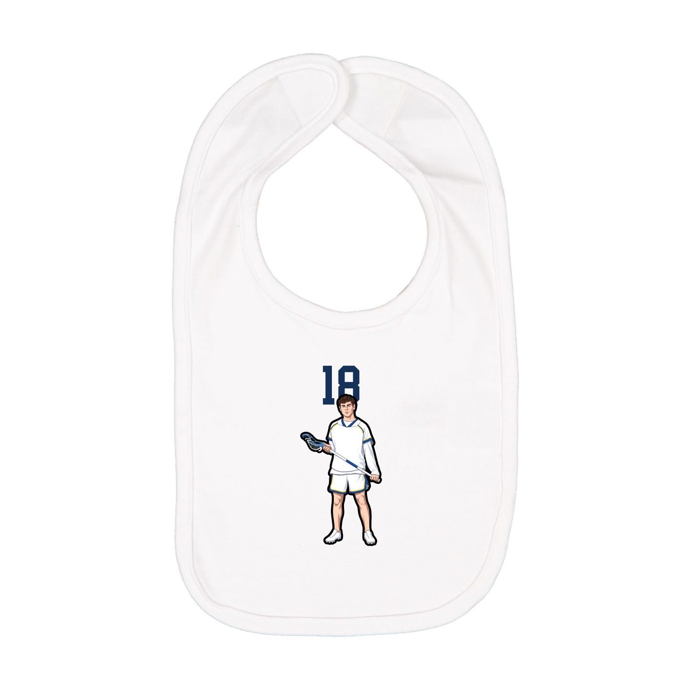 Infant Bib — Number Top in White