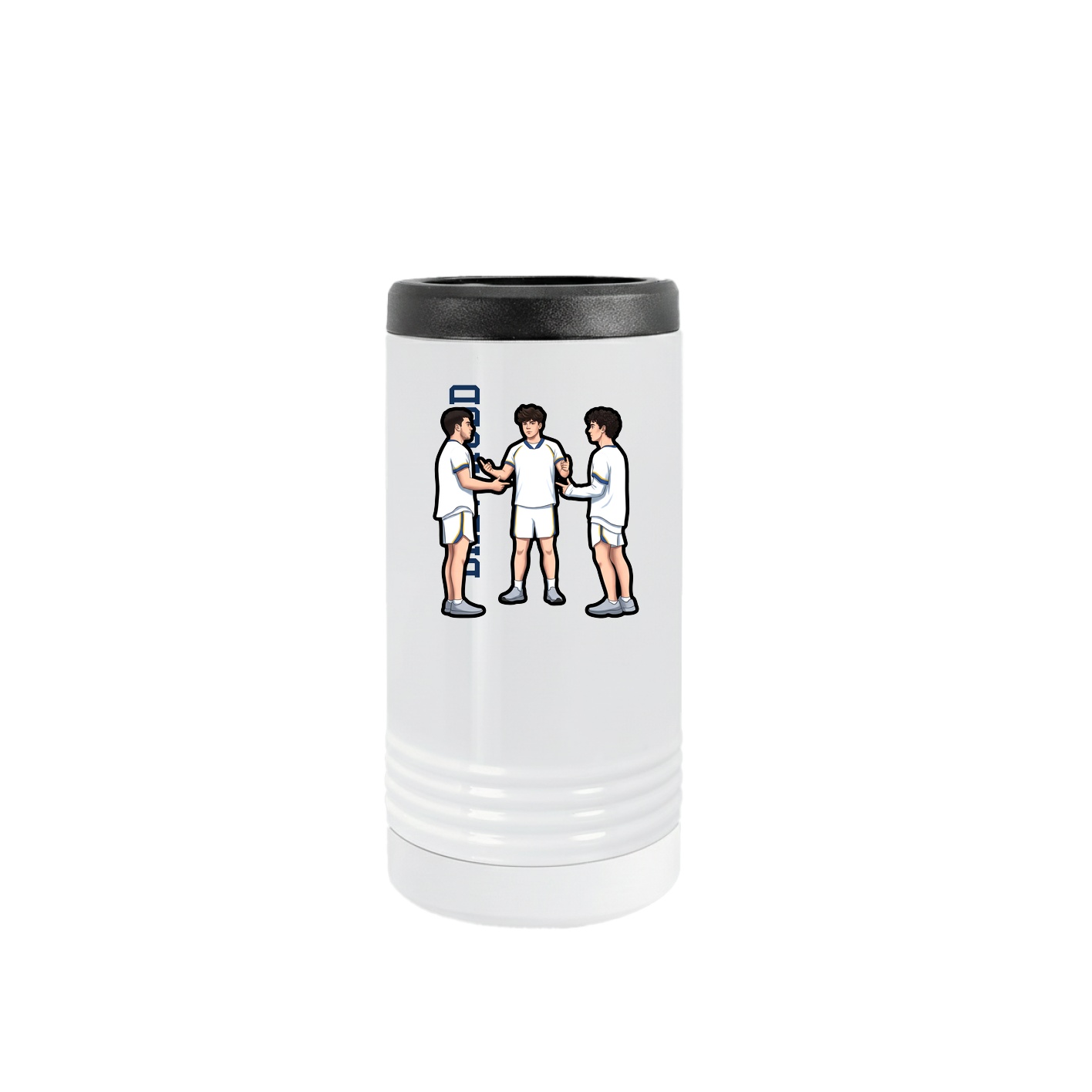 Slim Beverage Holder — Name Vertical in White