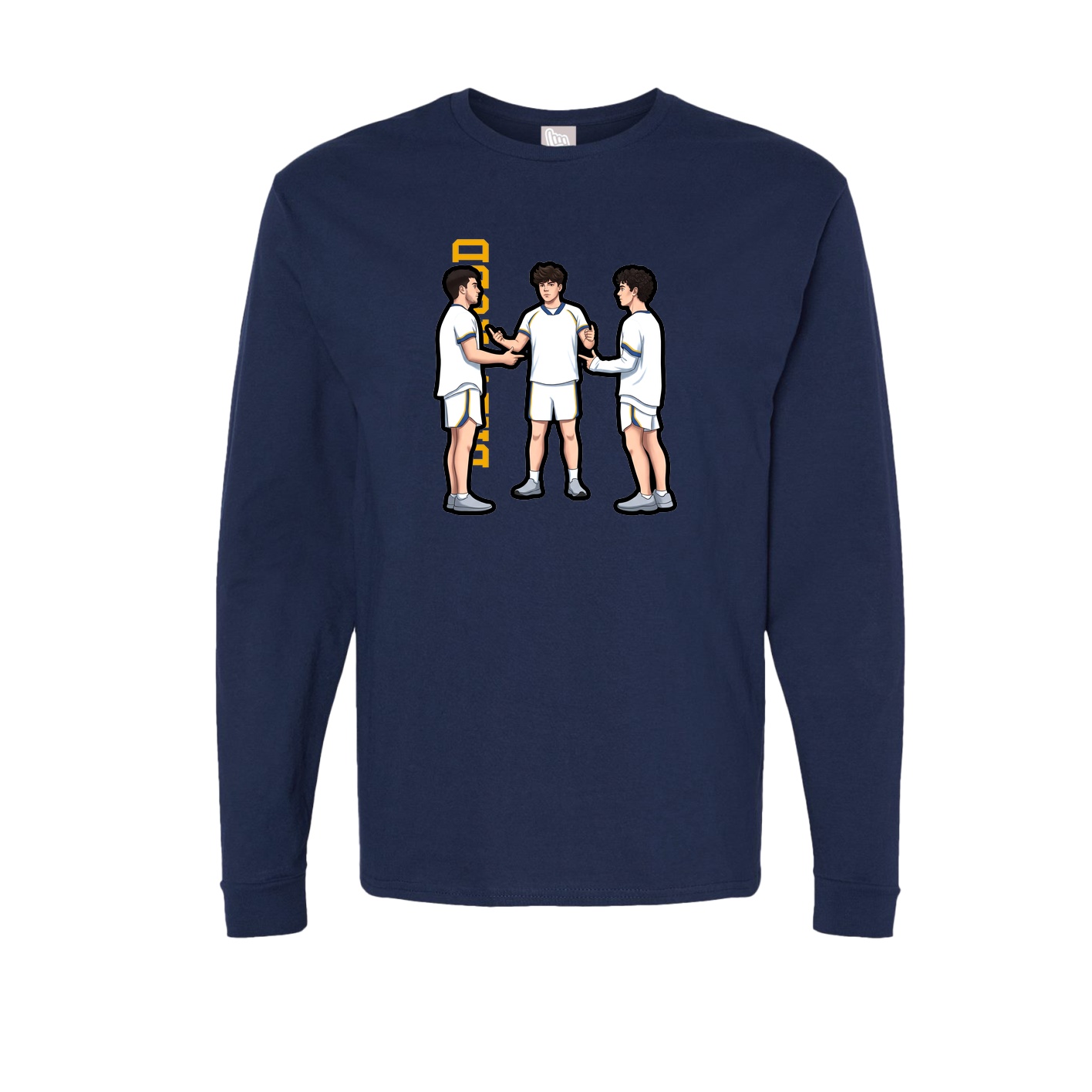 Long Sleeve Tee — Name Vertical in Navy