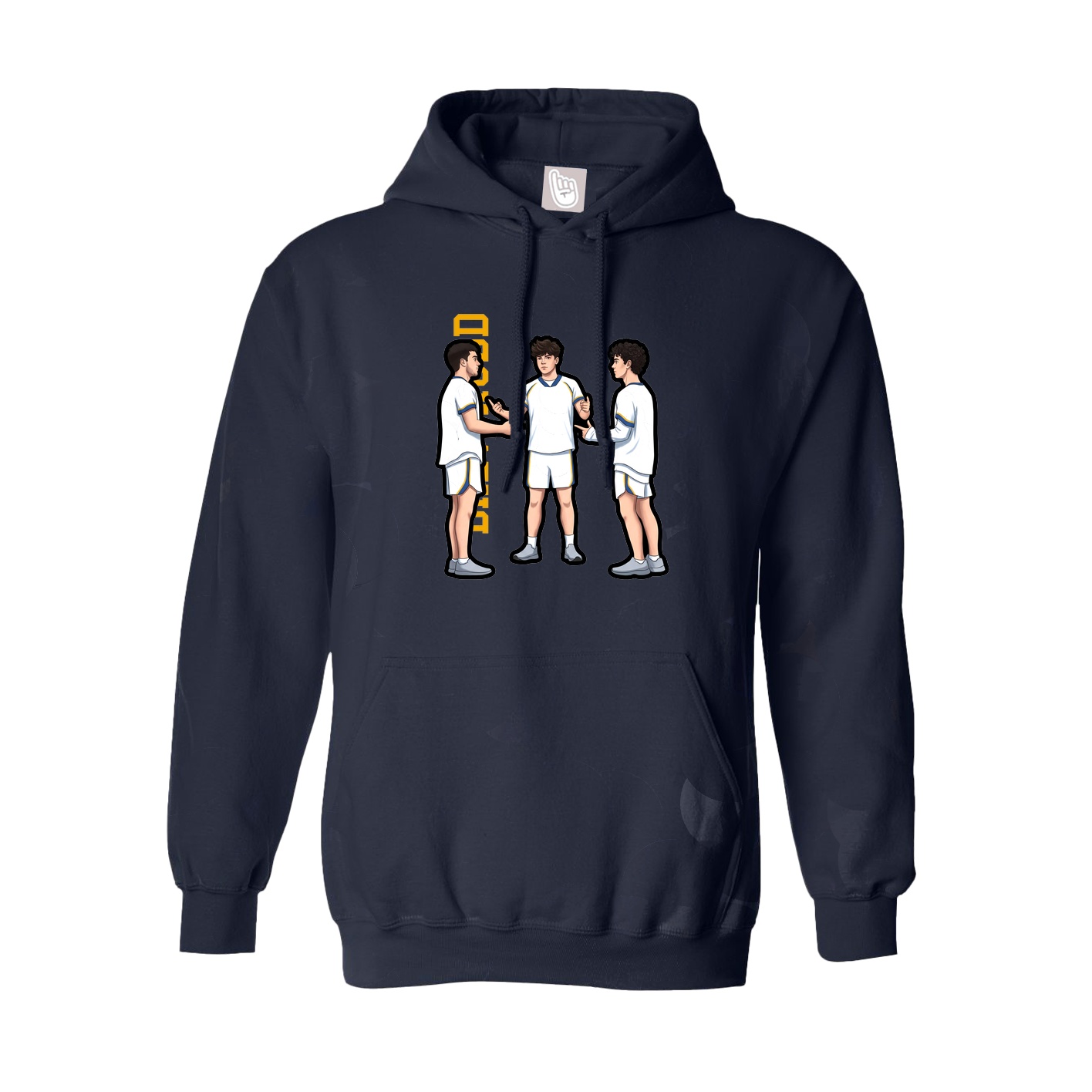 Hoodie — Name Vertical in Navy