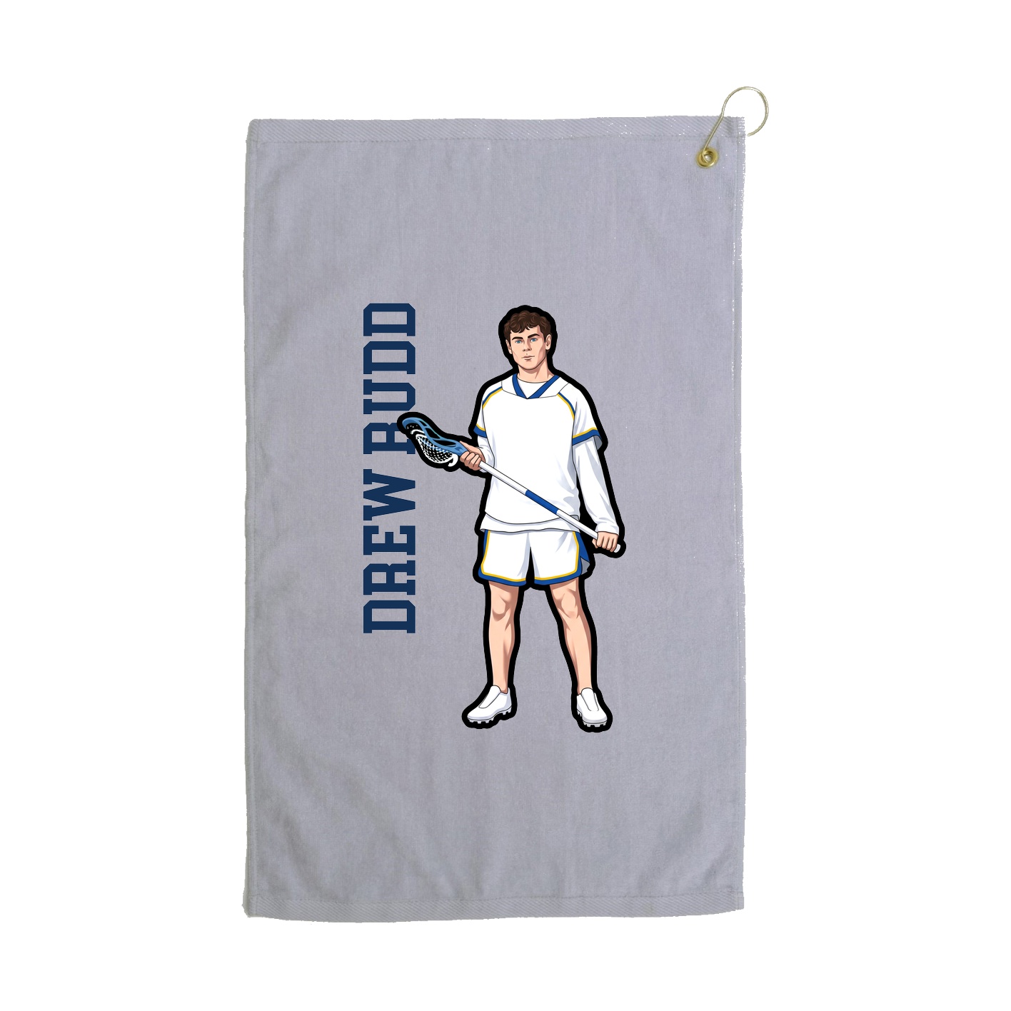 Golf Towel — Name Vertical in Grey