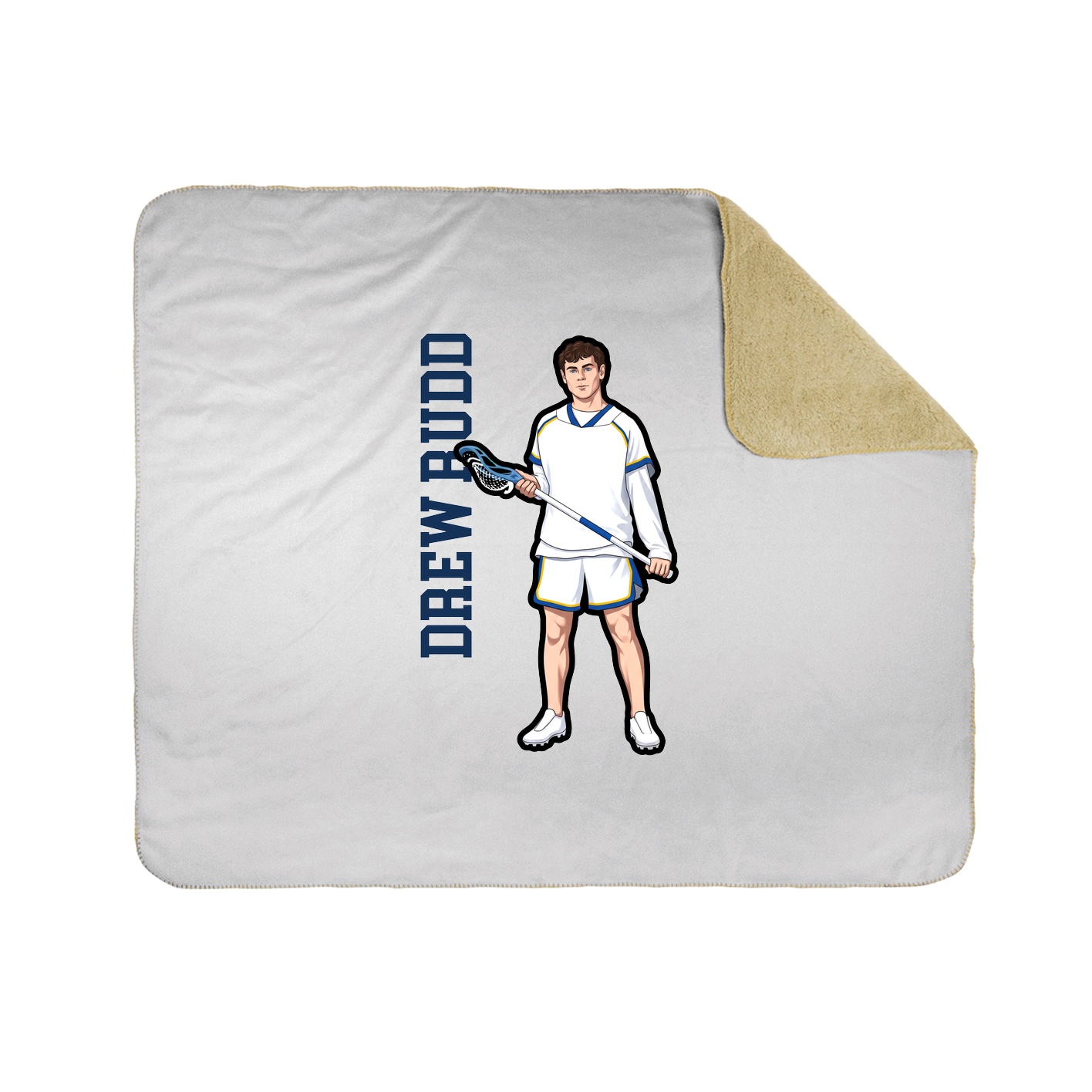 Throw Blanket — Name Vertical in White