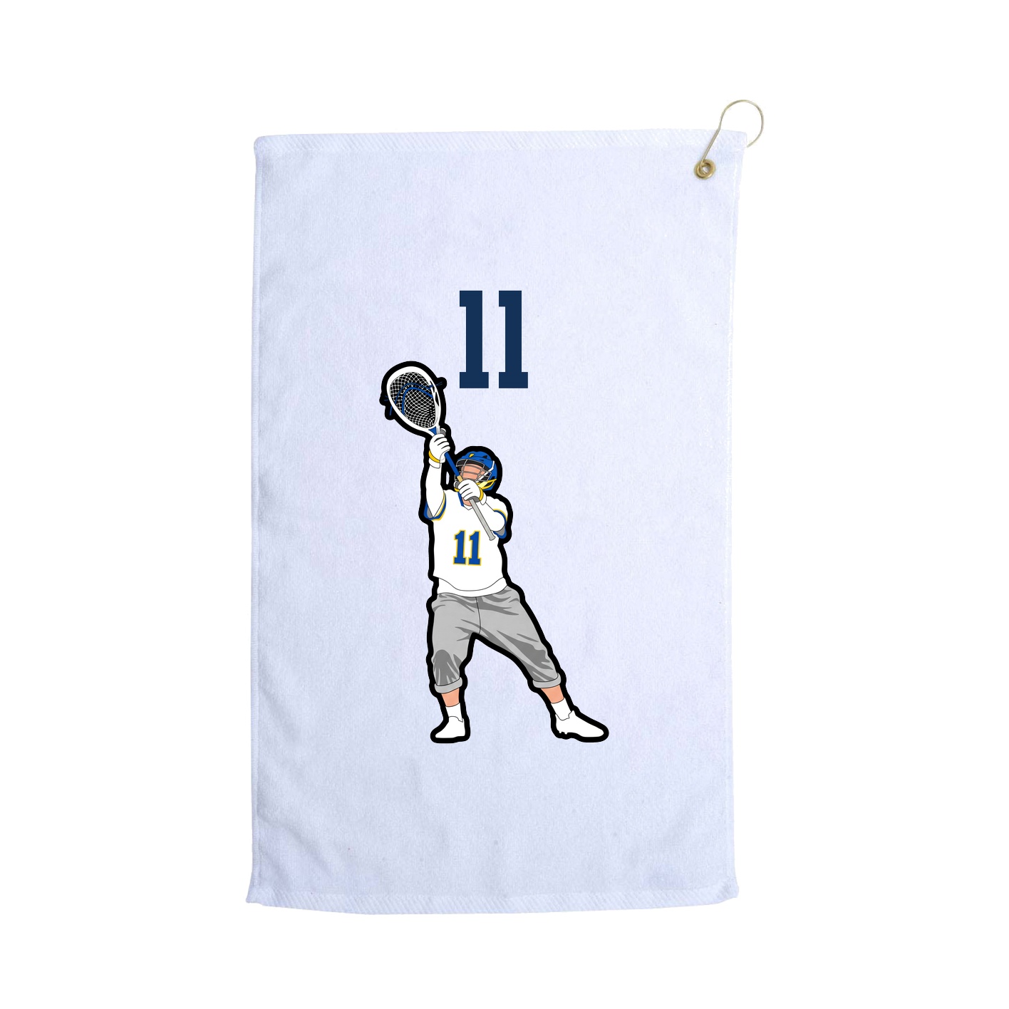 Golf Towel — Number Top in White