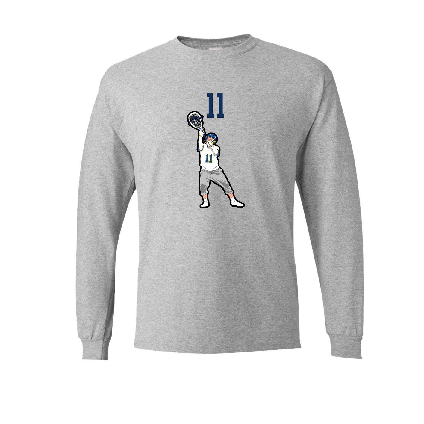 Long Sleeve Tee — Number Top in Grey