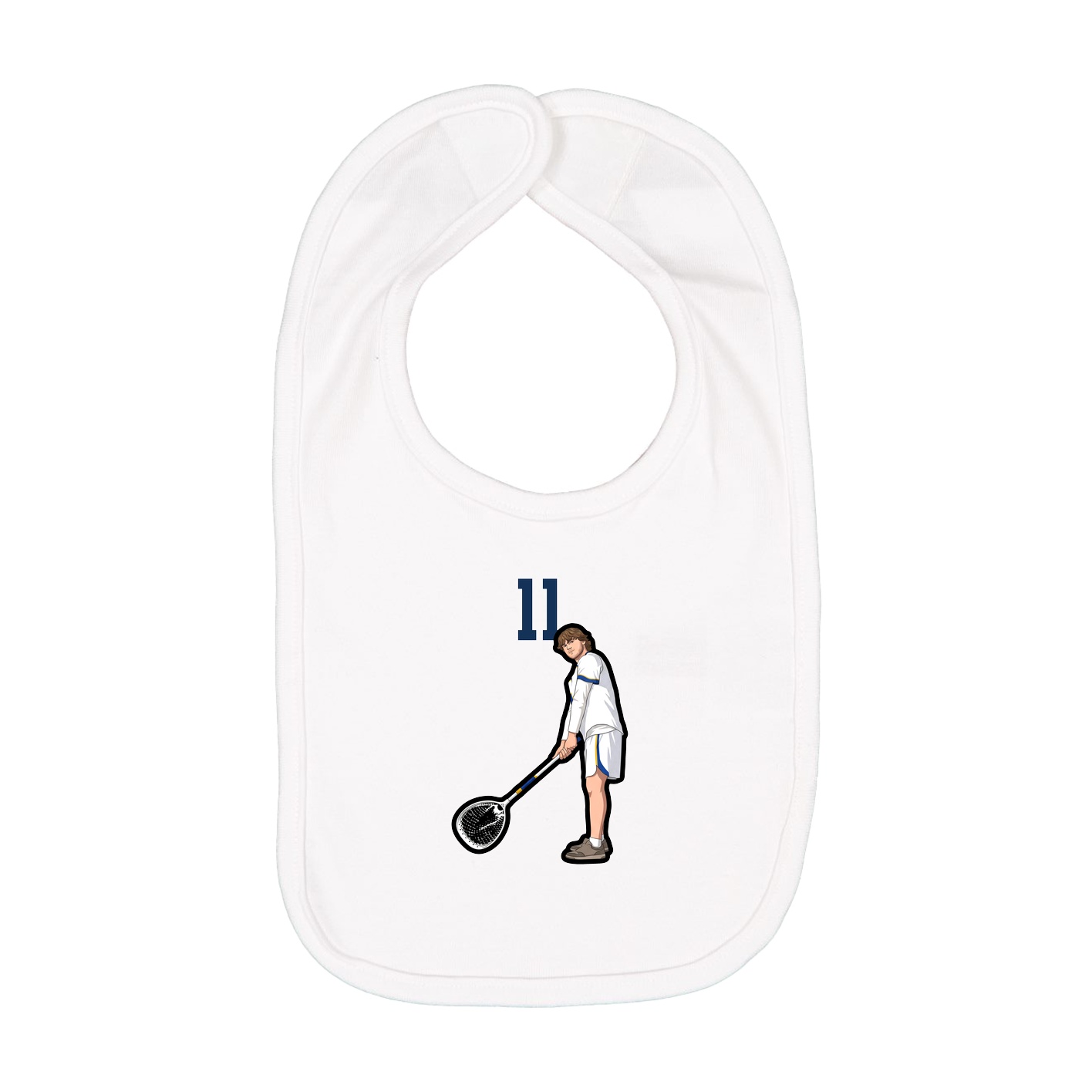 Infant Bib — Number Top in White