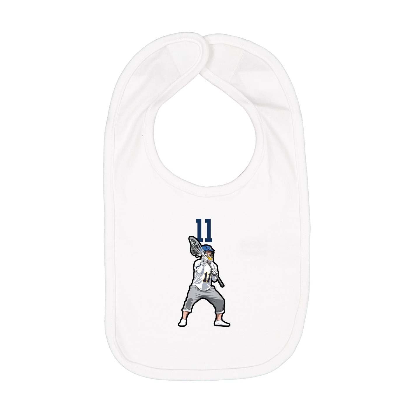 Infant Bib — Number Top in White