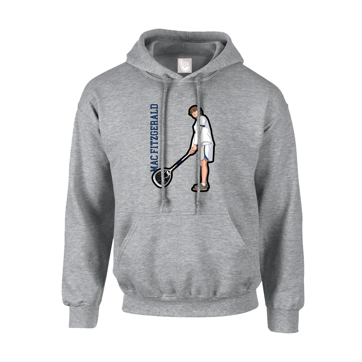 Youth Hoodie — Name Vertical in Grey