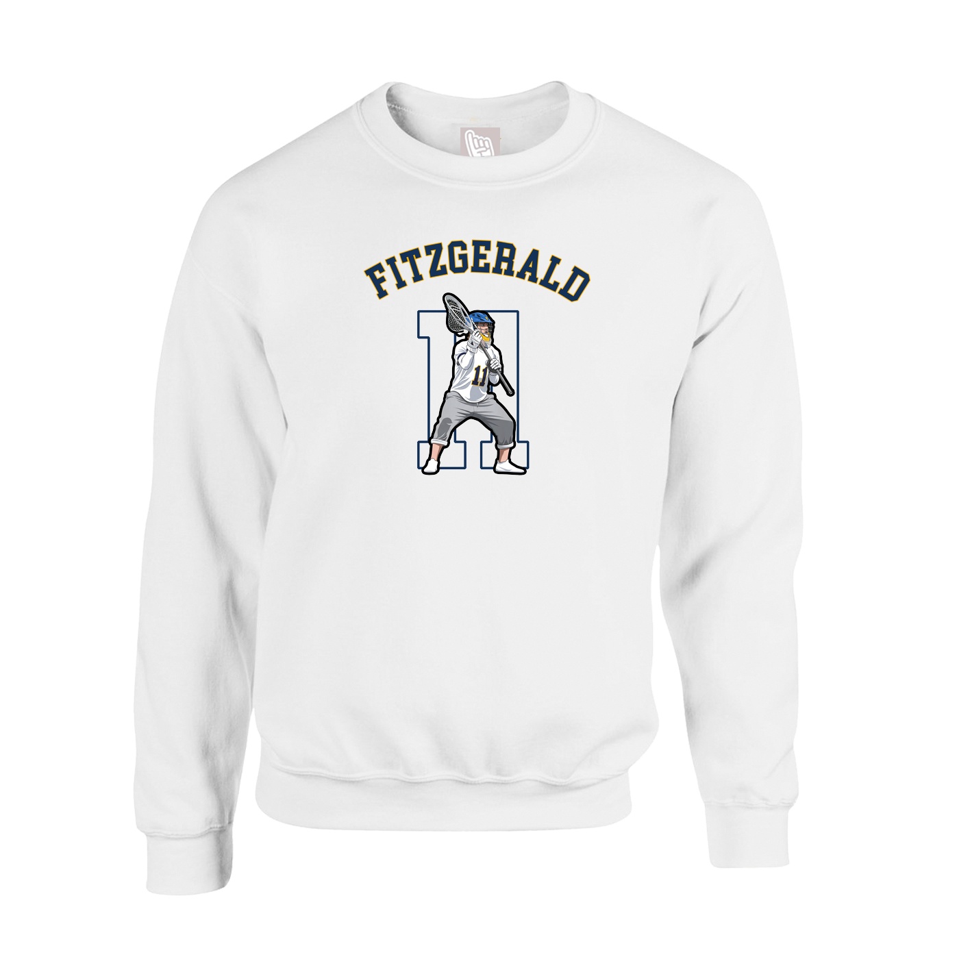 Fleece Crew — Shirsey Arch in White