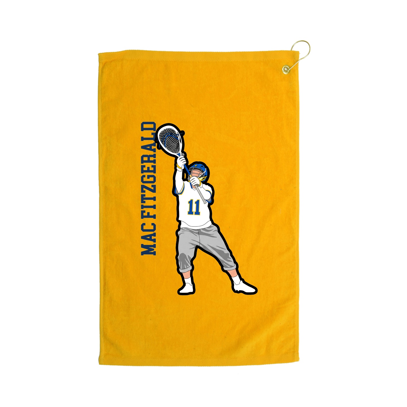 Golf Towel — Name Vertical in Gold