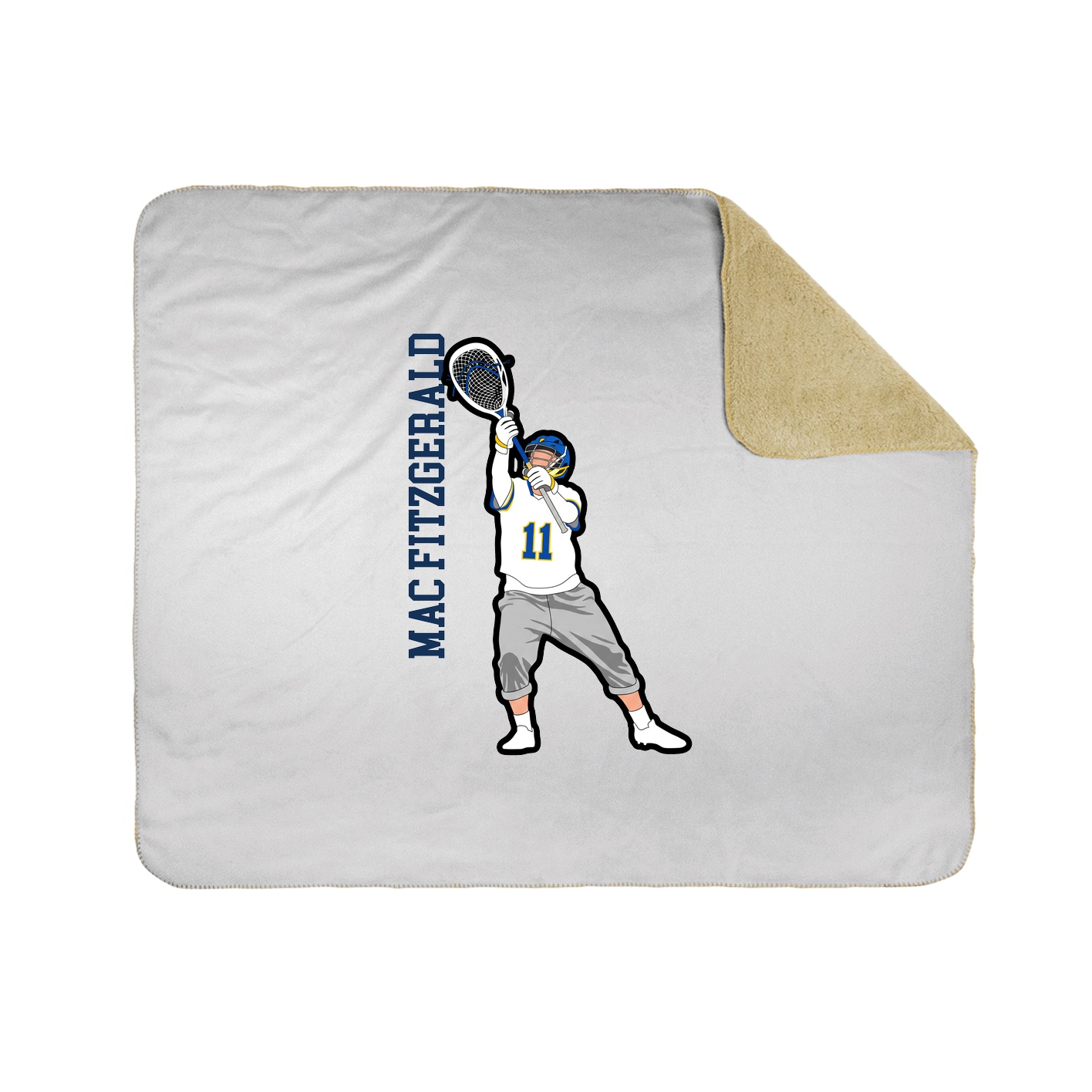 Throw Blanket — Name Vertical in White