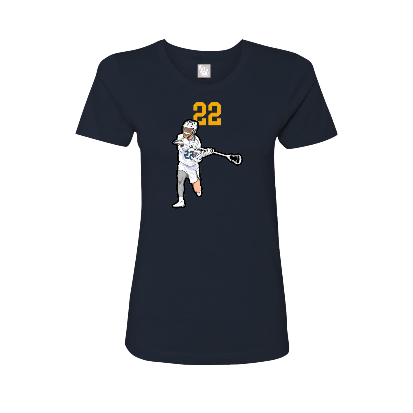Fitted Women's Tee — Number Top in Navy