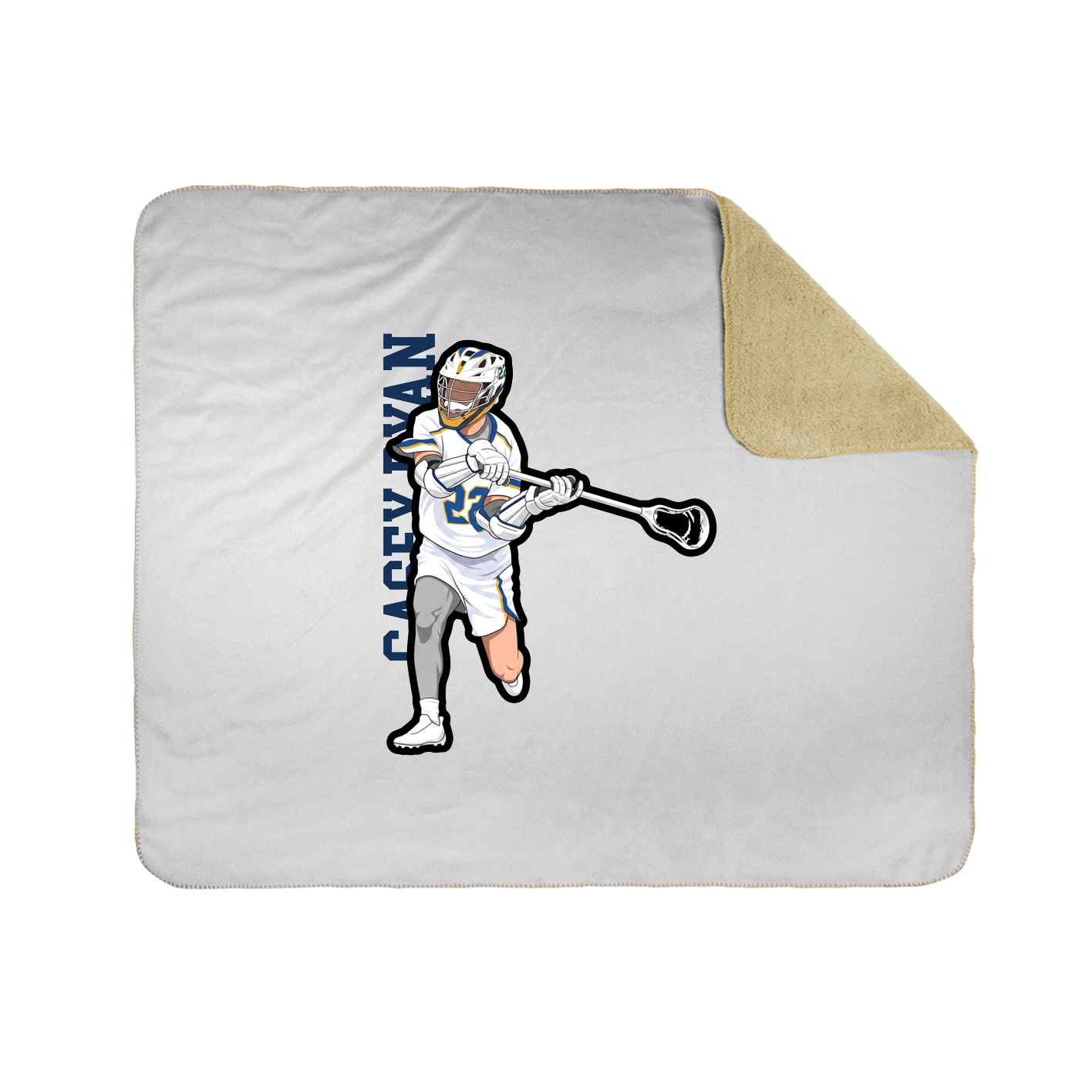 Throw Blanket — Name Vertical in White