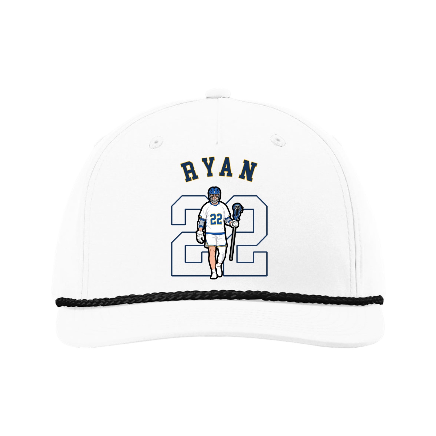 Five-Panel Classic Rope Cap — Shirsey Arch in White