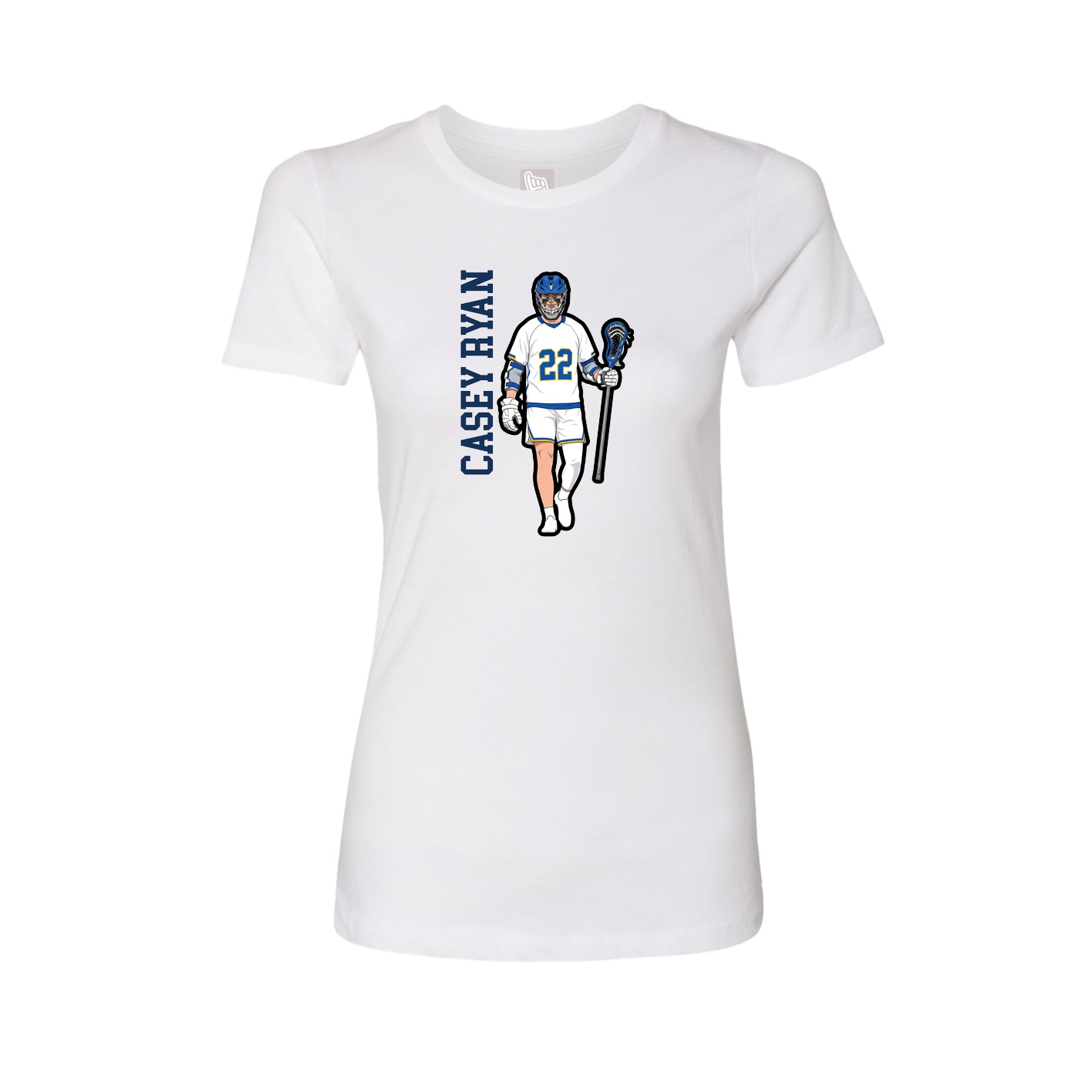 Fitted Women's Tee — Name Vertical in White