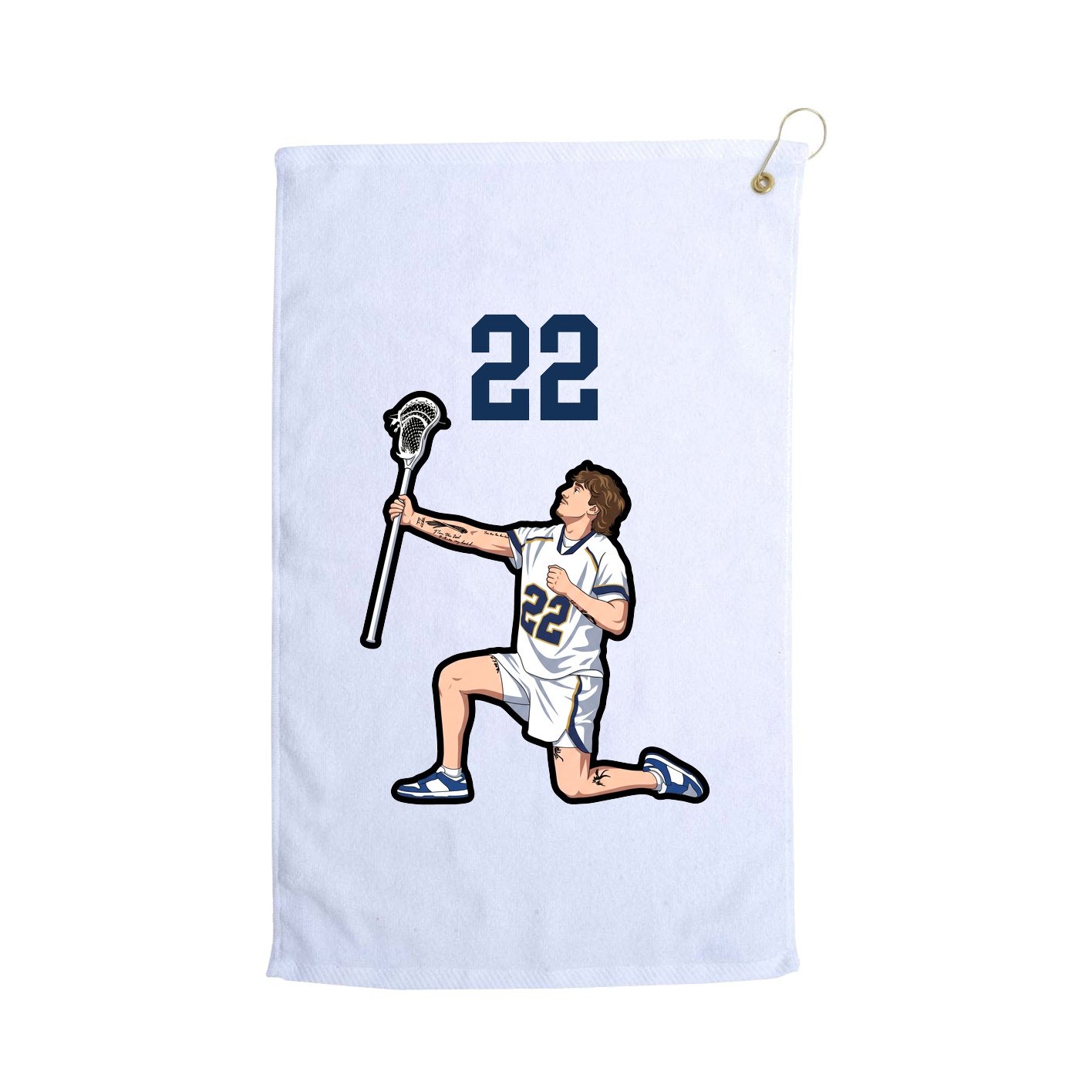 Golf Towel — Number Top in White