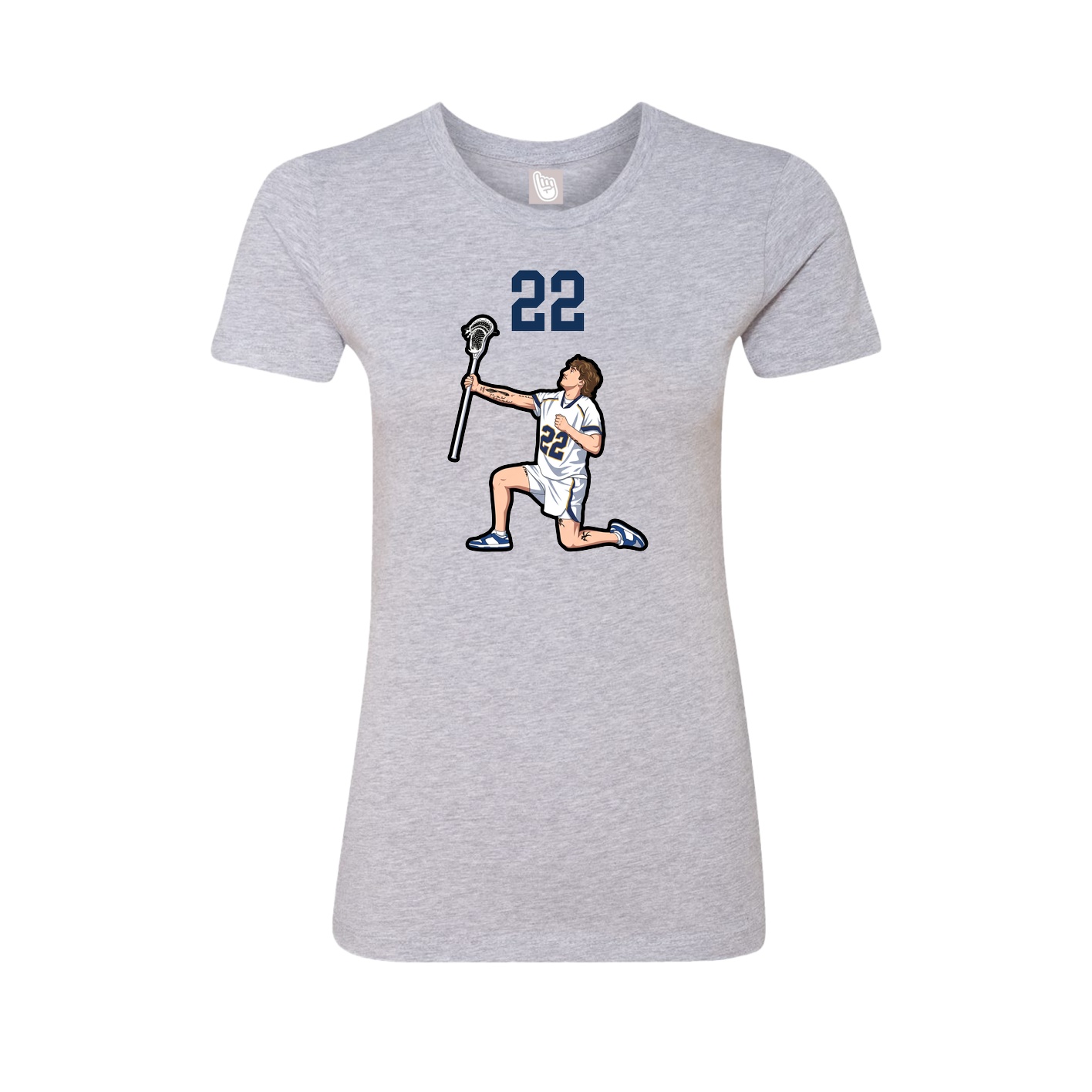 Fitted Women's Tee — Number Top in Grey