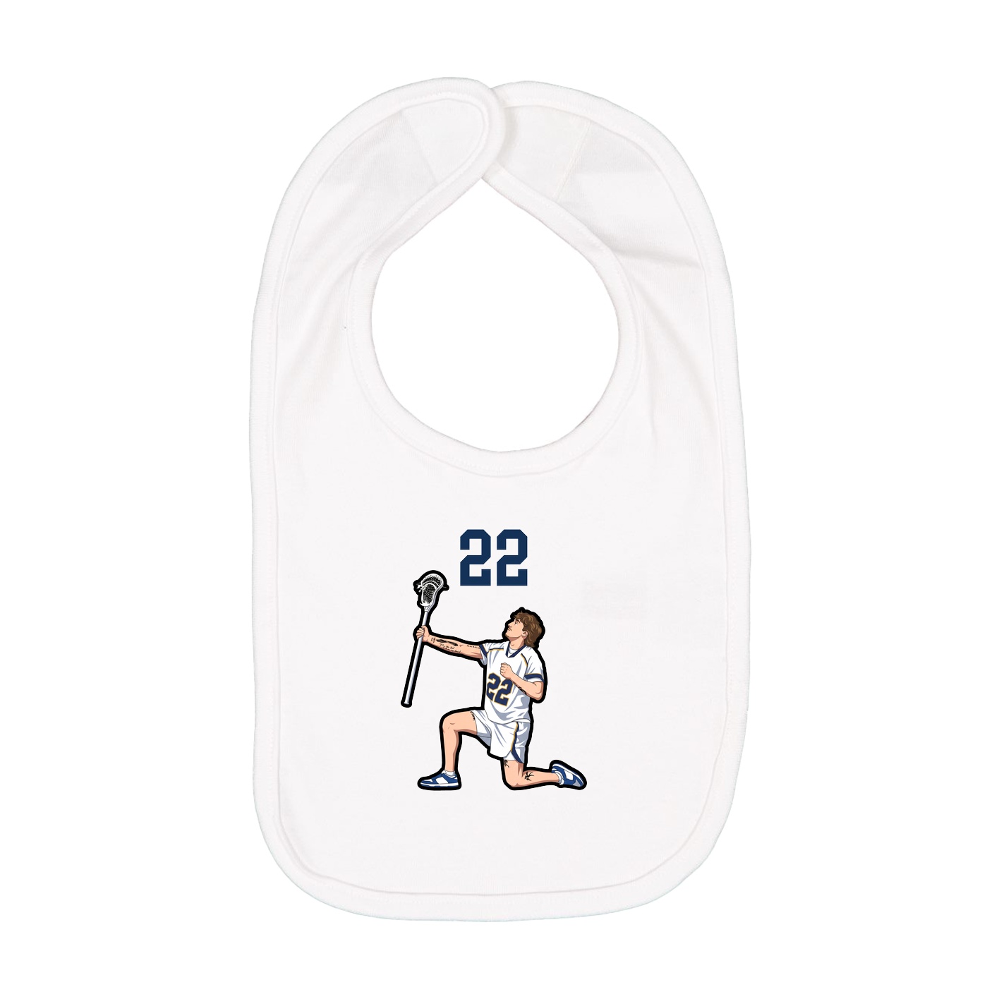 Infant Bib — Number Top in White