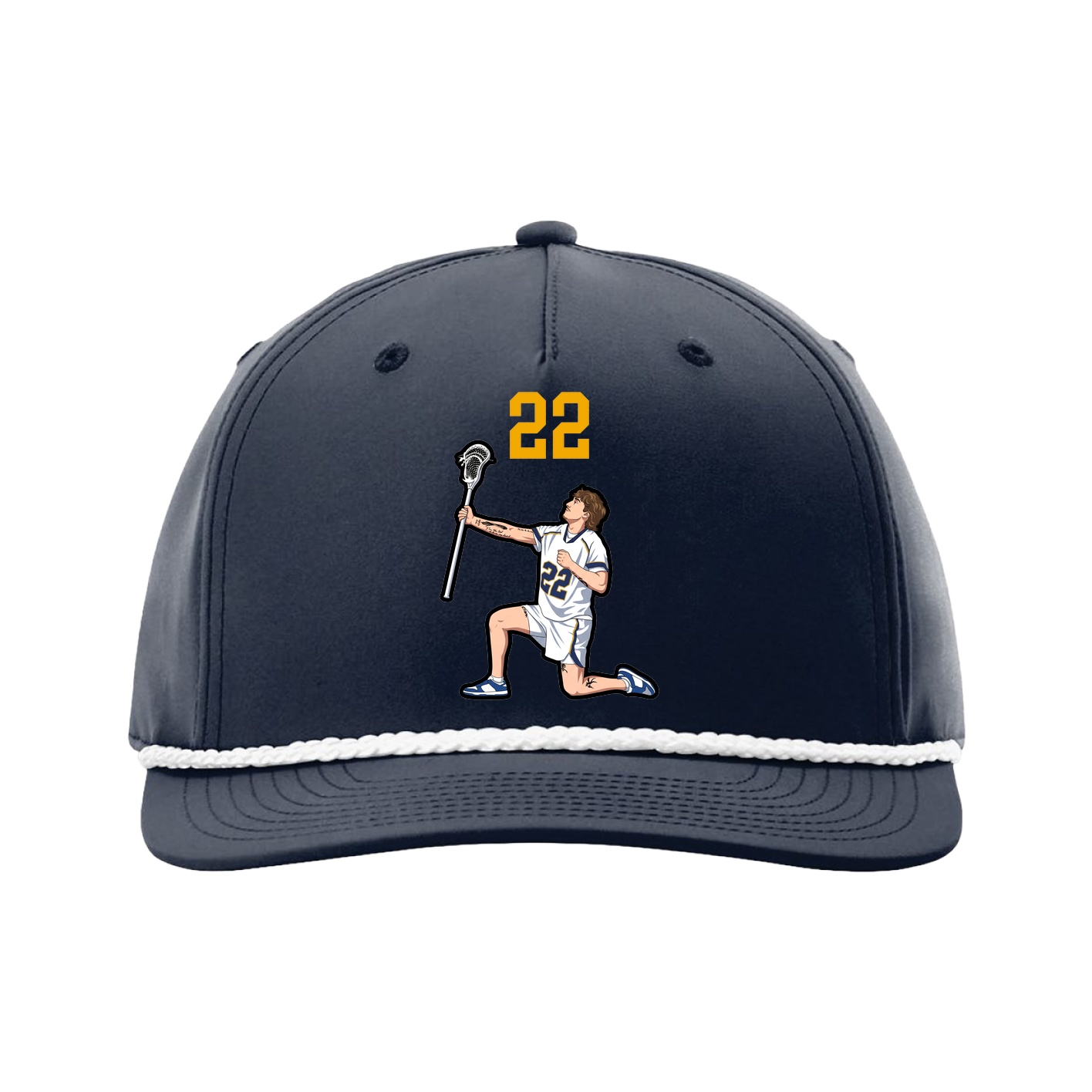 Five-Panel Classic Rope Cap — Number Top in Navy