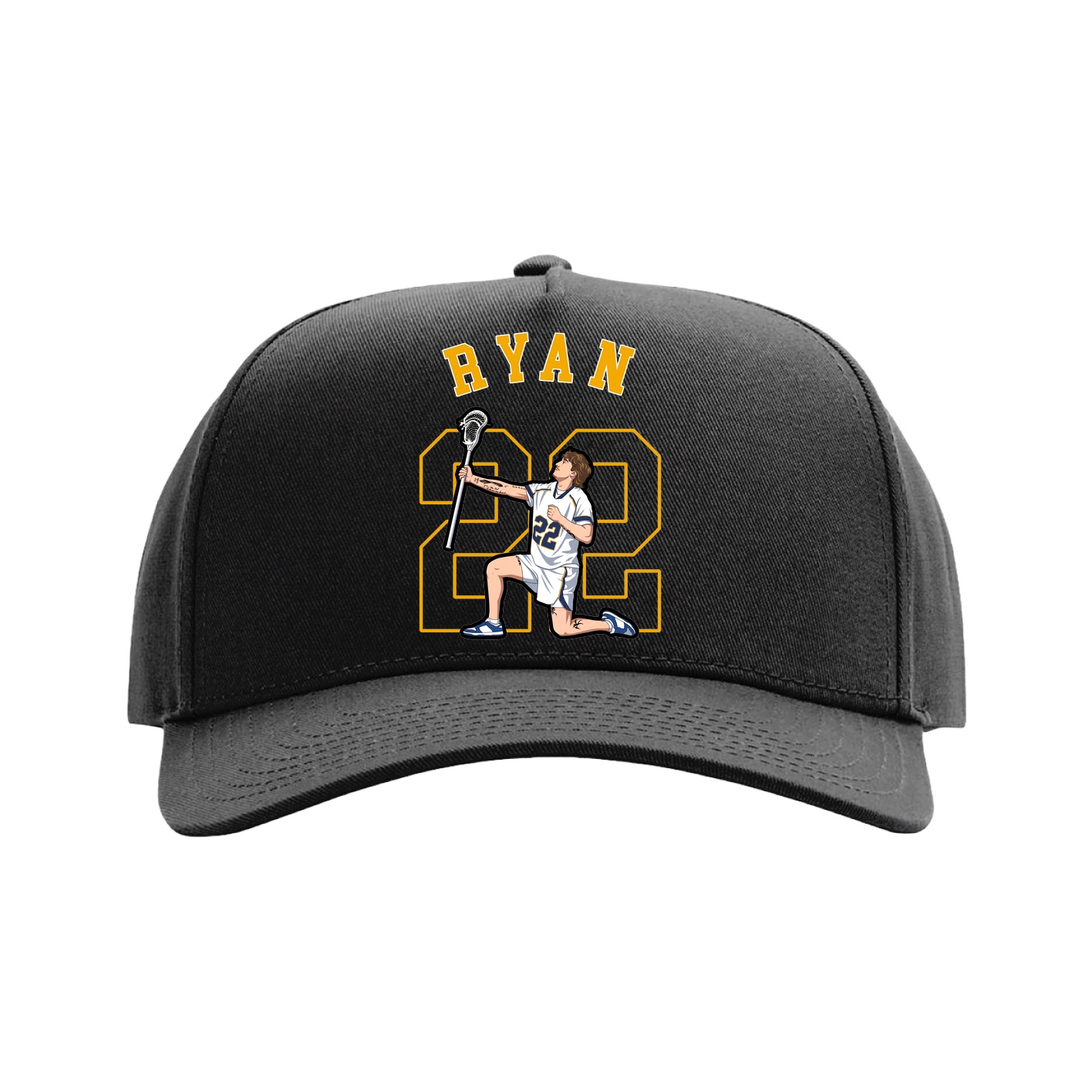 Full Fabric Five-Panel Champ Cap — Shirsey Arch in Black
