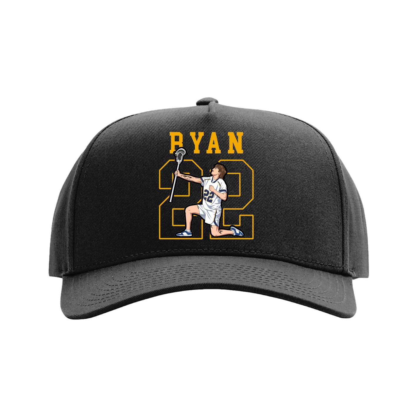 Full Fabric Five-Panel Champ Cap — Shirsey in Black