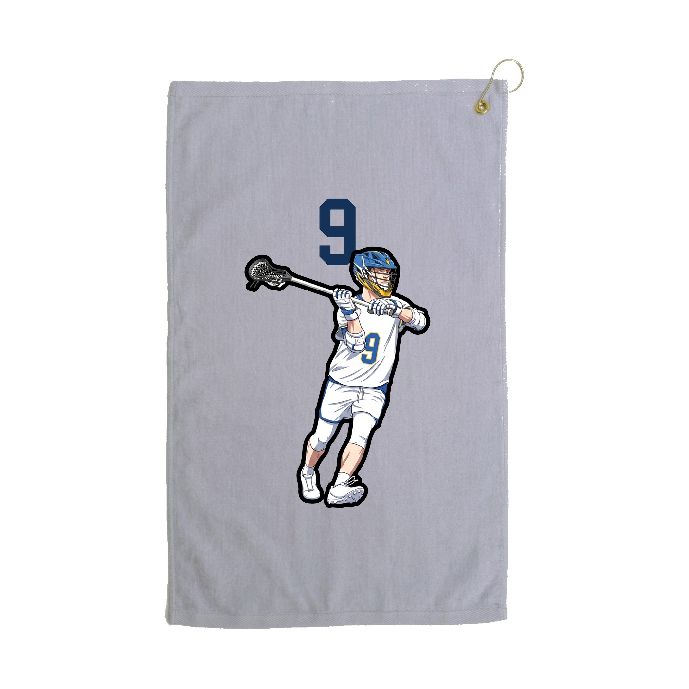 Golf Towel — Number Top in Grey