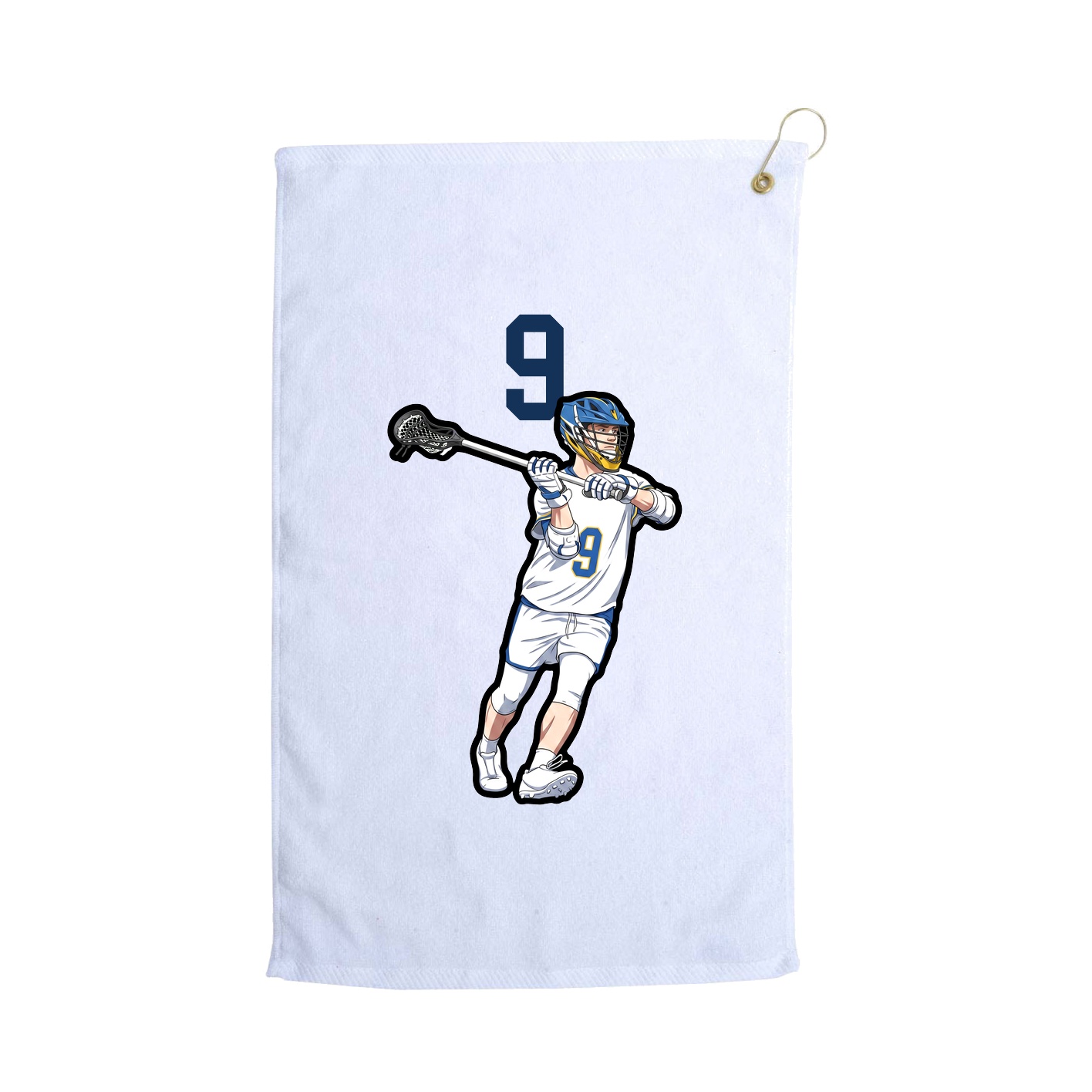 Golf Towel — Number Top in White