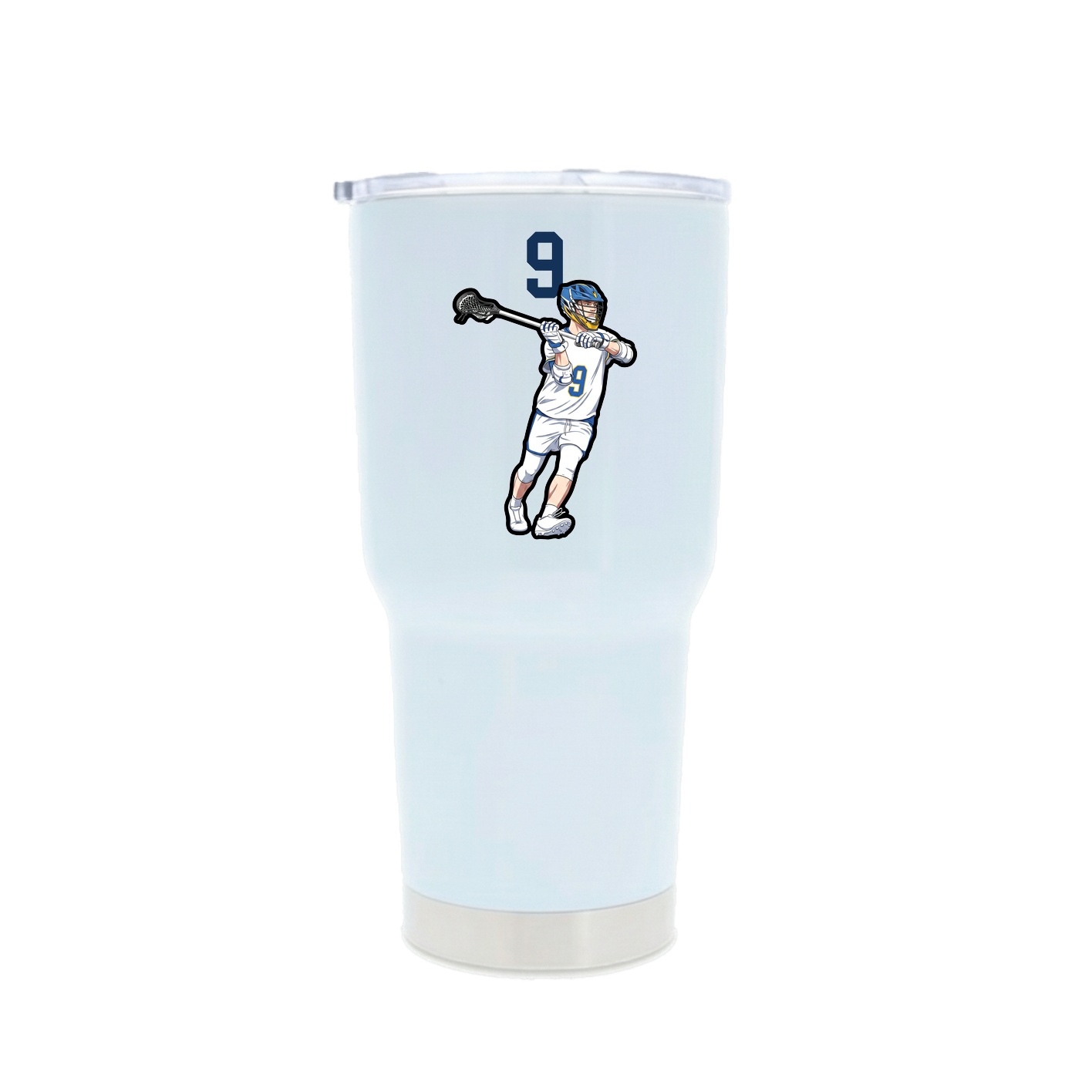 30oz Stainless Steel Tumbler — Number Top in White