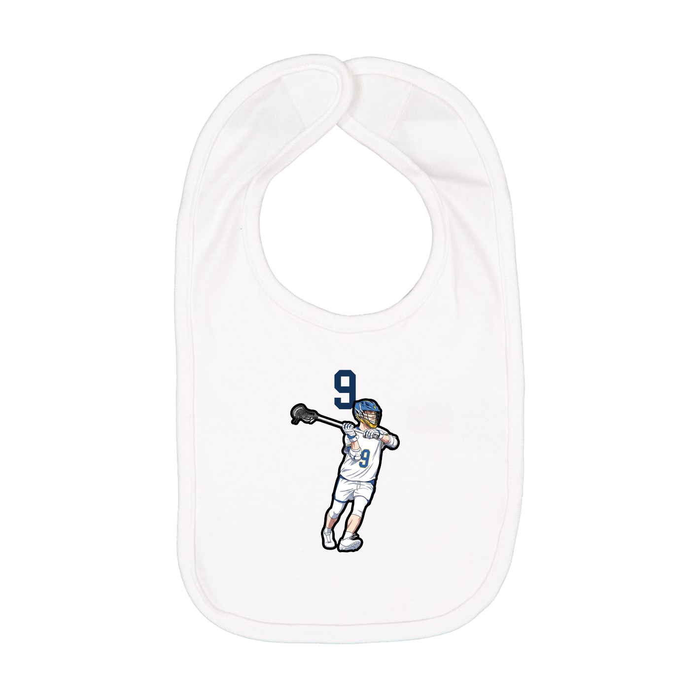 Infant Bib — Number Top in White