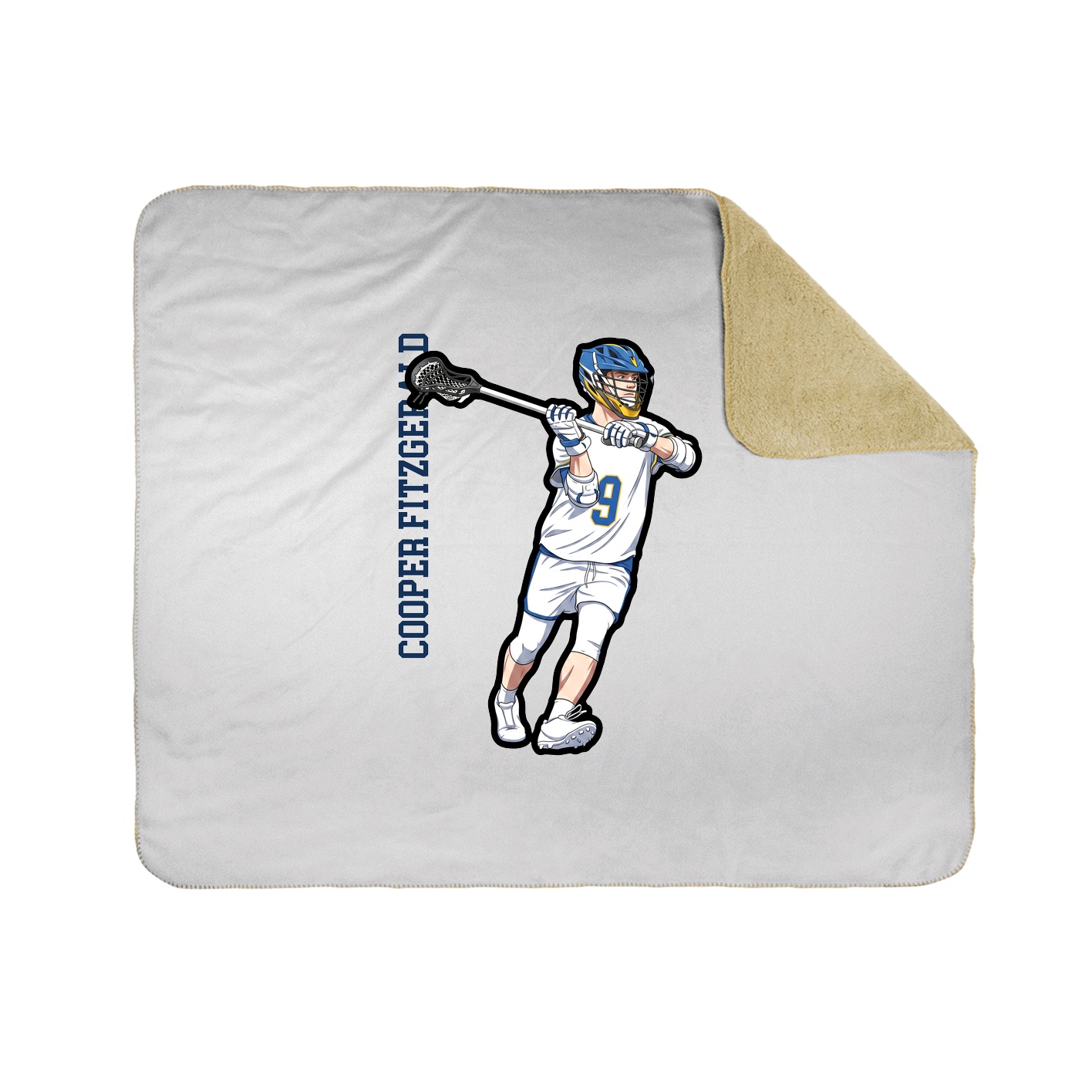 Throw Blanket — Name Vertical in White
