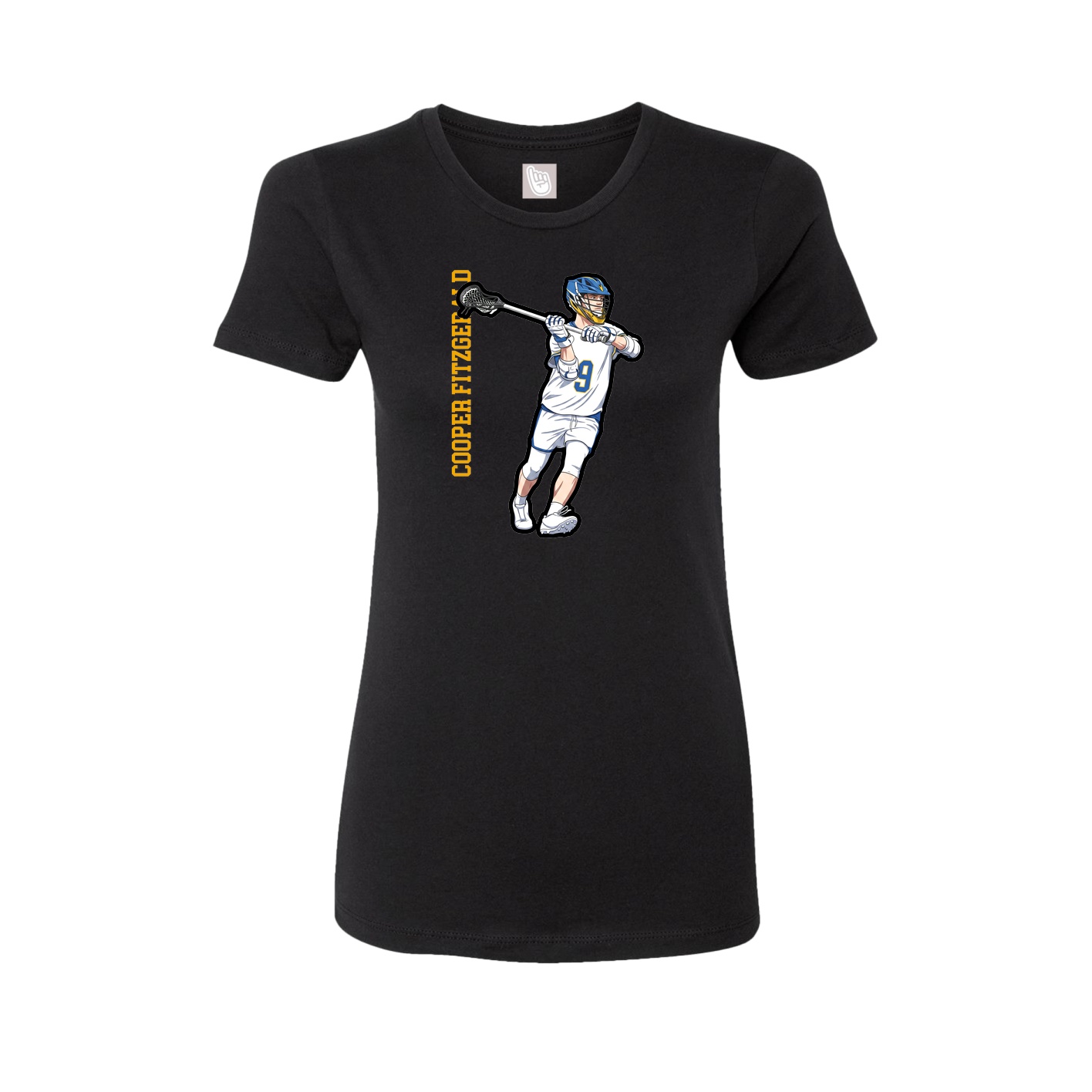 Womens Tee — Name Vertical in Black