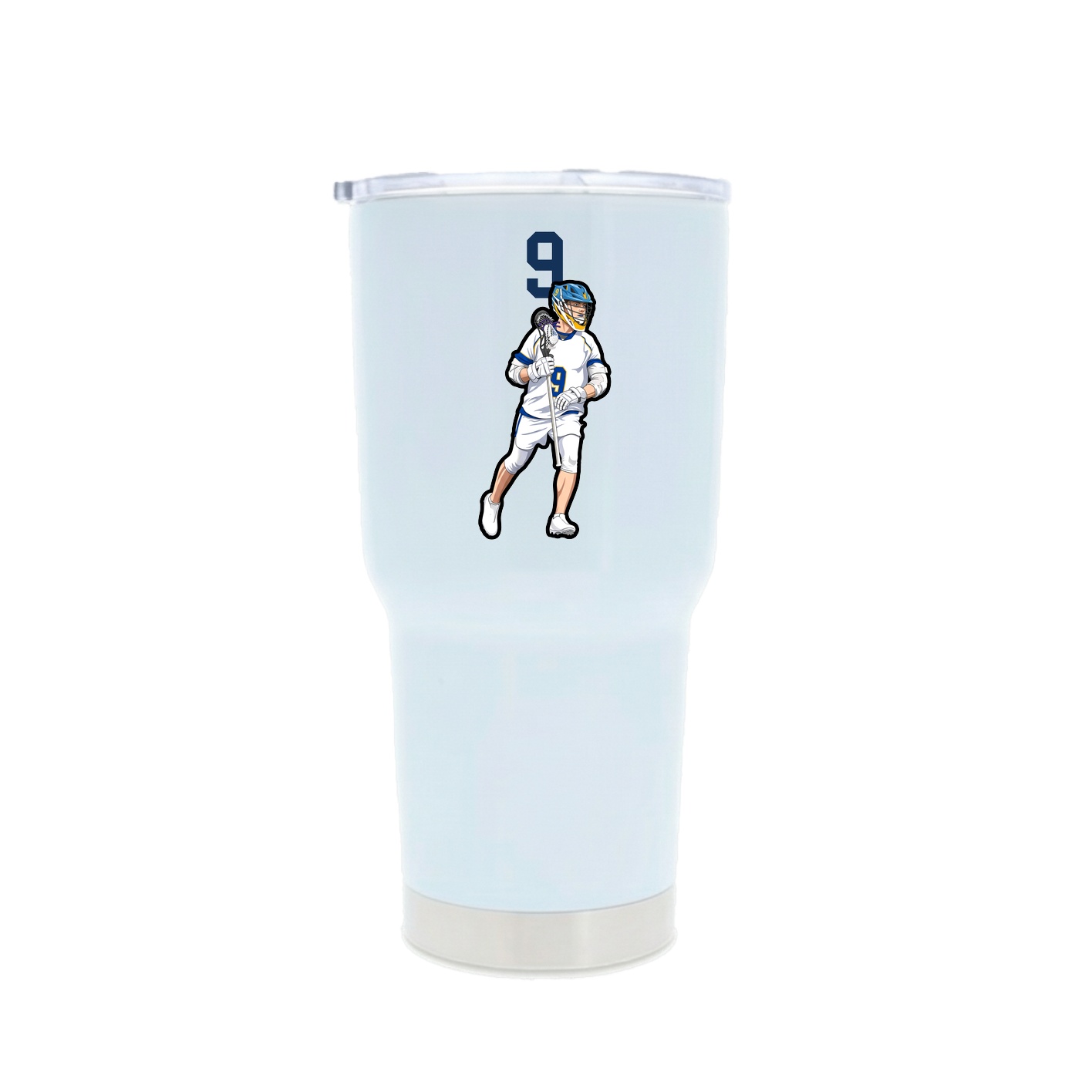 30oz Stainless Steel Tumbler — Number Top in White