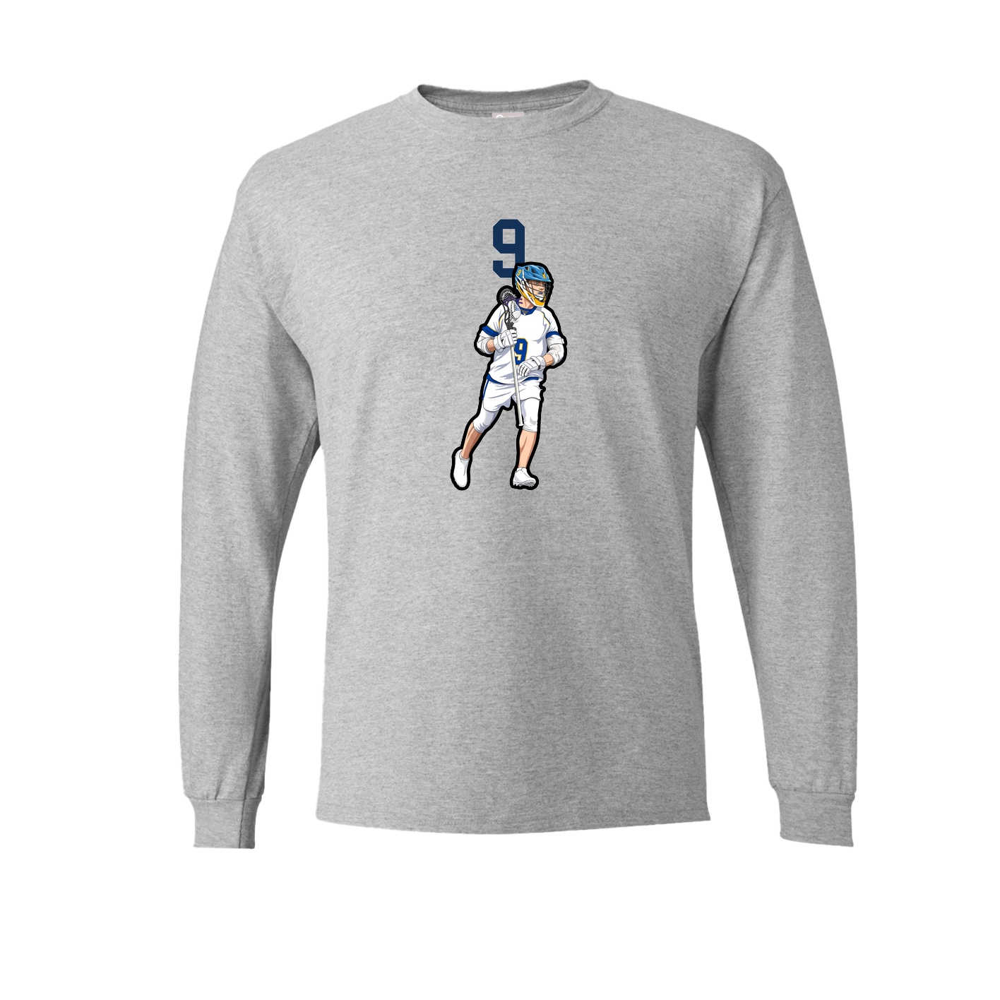 Long Sleeve Tee — Number Top in Grey