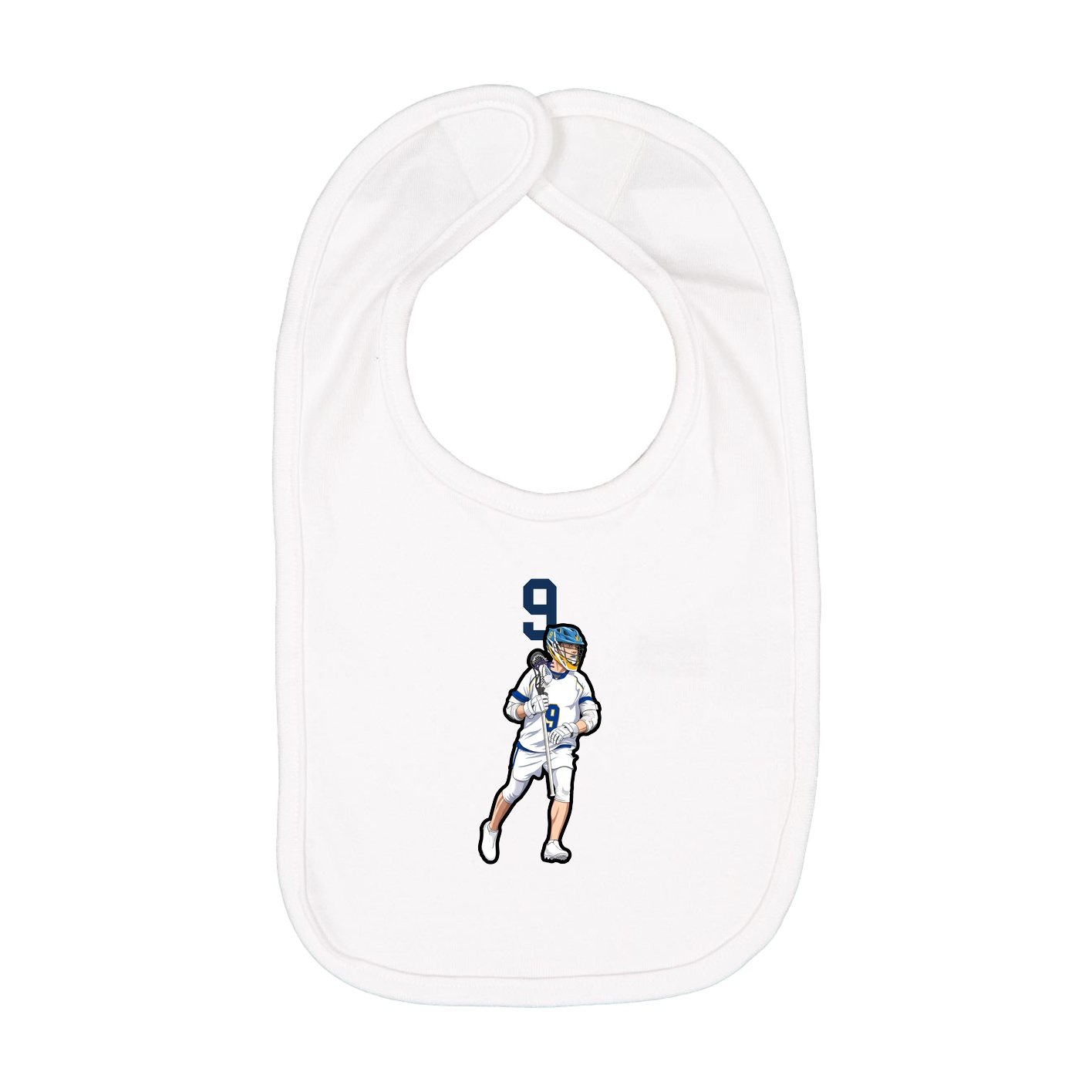 Infant Bib — Number Top in White