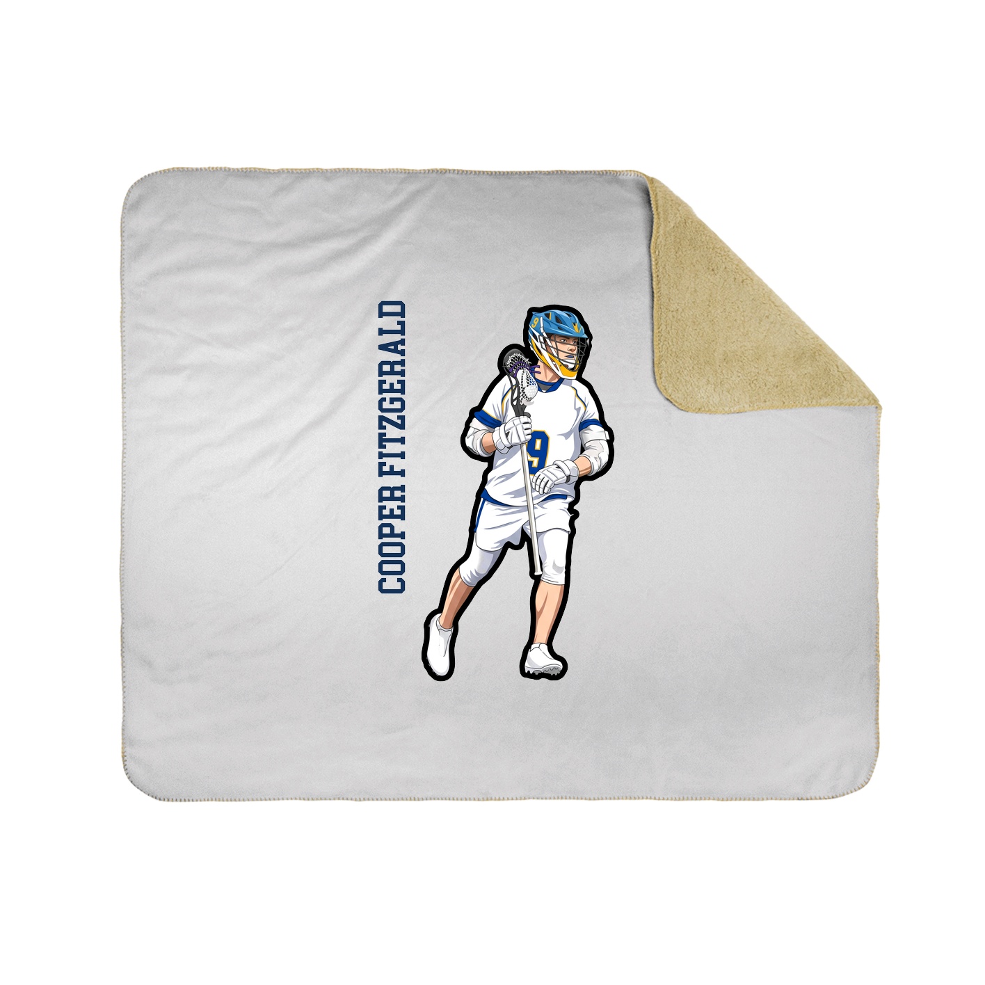 Throw Blanket — Name Vertical in White