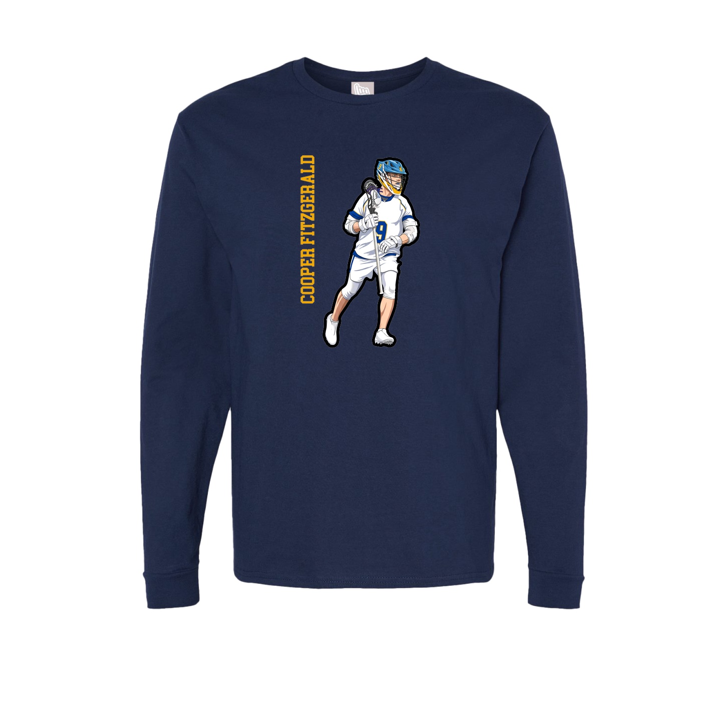 Long Sleeve Tee — Name Vertical in Navy