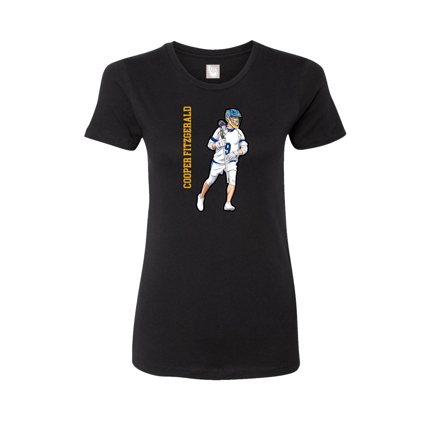 Fitted Women's Tee — Name Vertical in Black