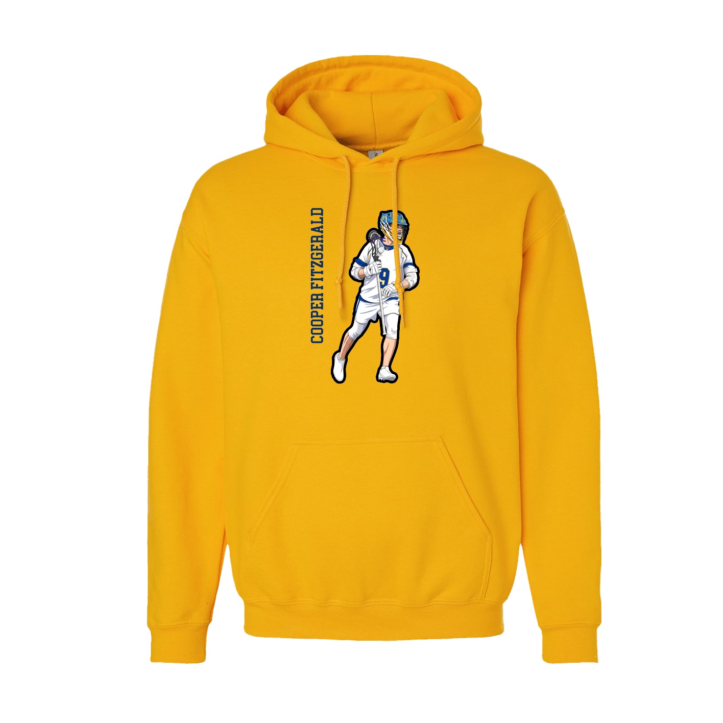 Hoodie — Name Vertical in Gold