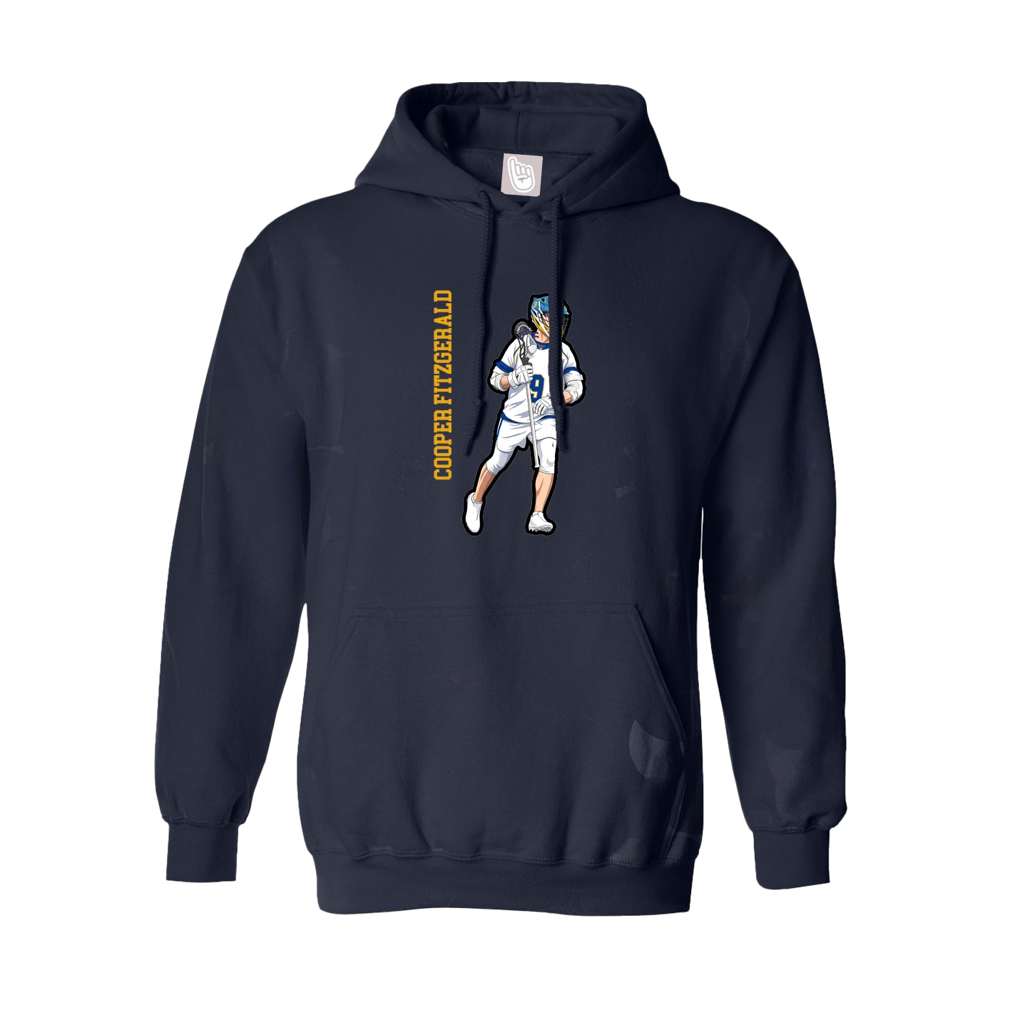 Youth Hoodie — Name Vertical in Navy