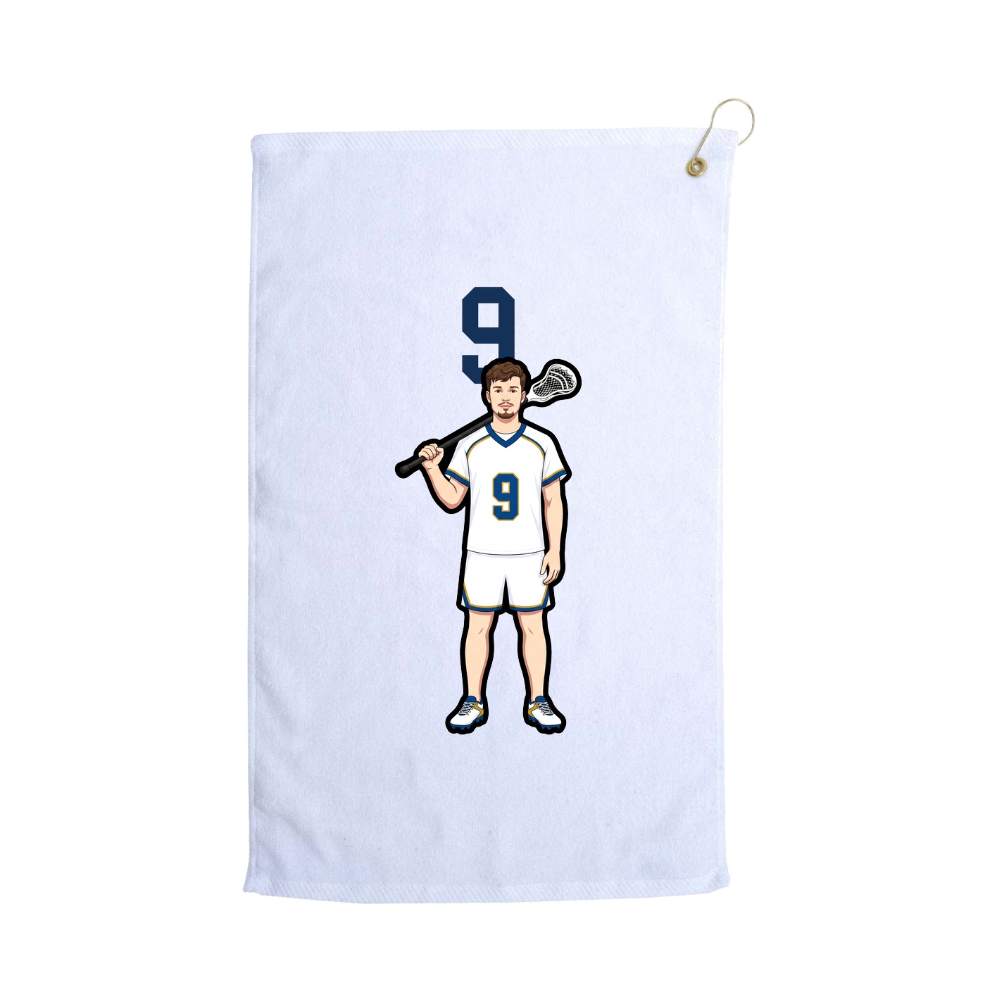Golf Towel — Number Top in White
