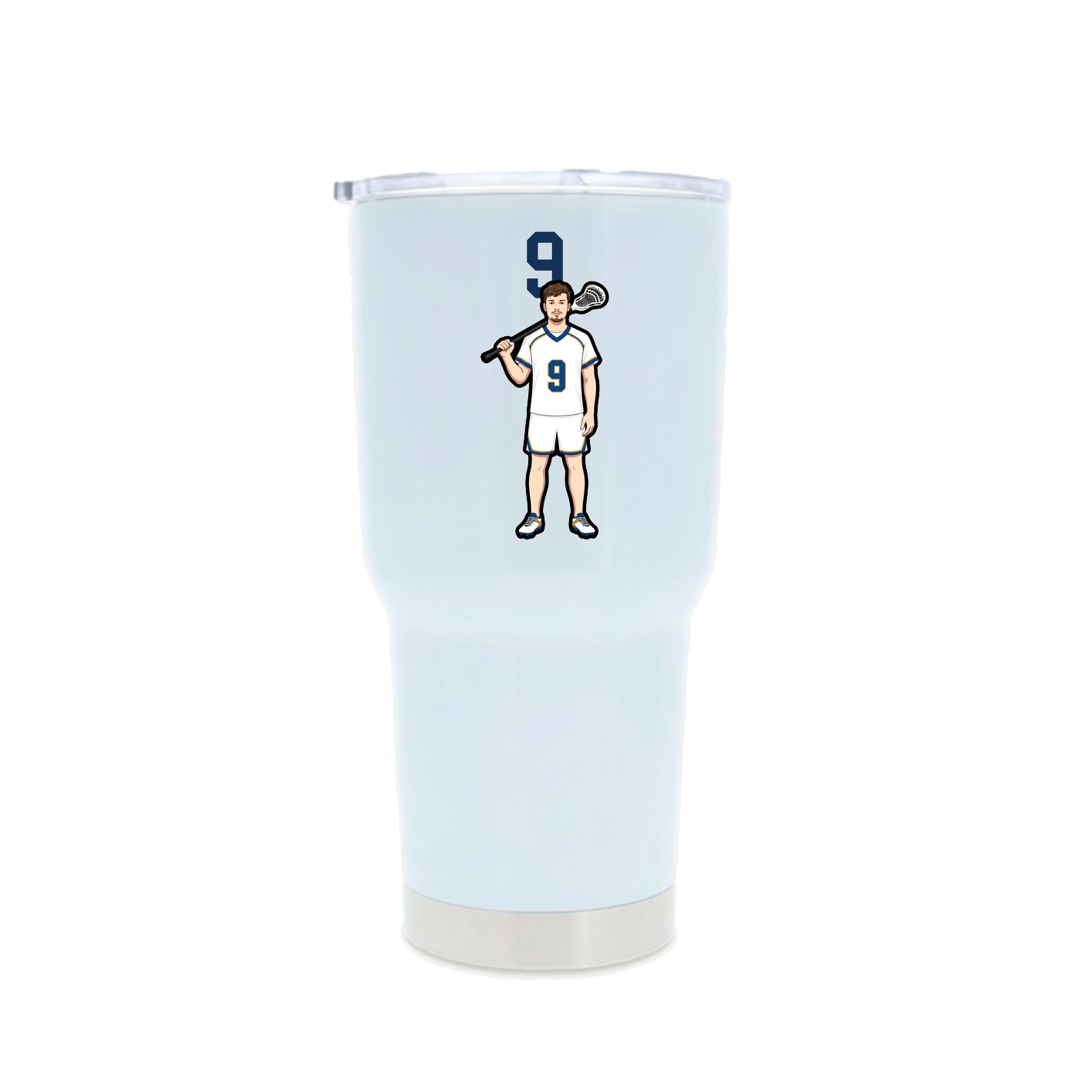 30oz Stainless Steel Tumbler — Number Top in White