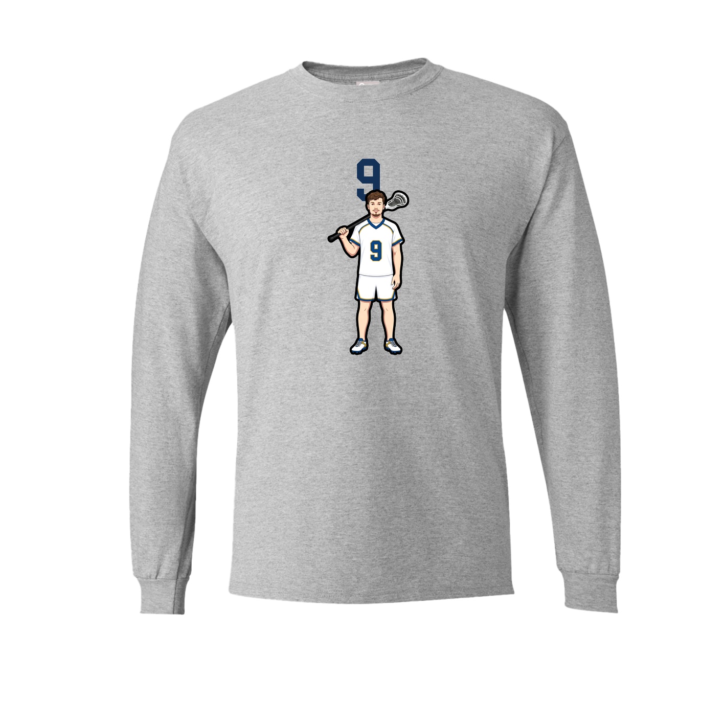 Long Sleeve Tee — Number Top in Grey