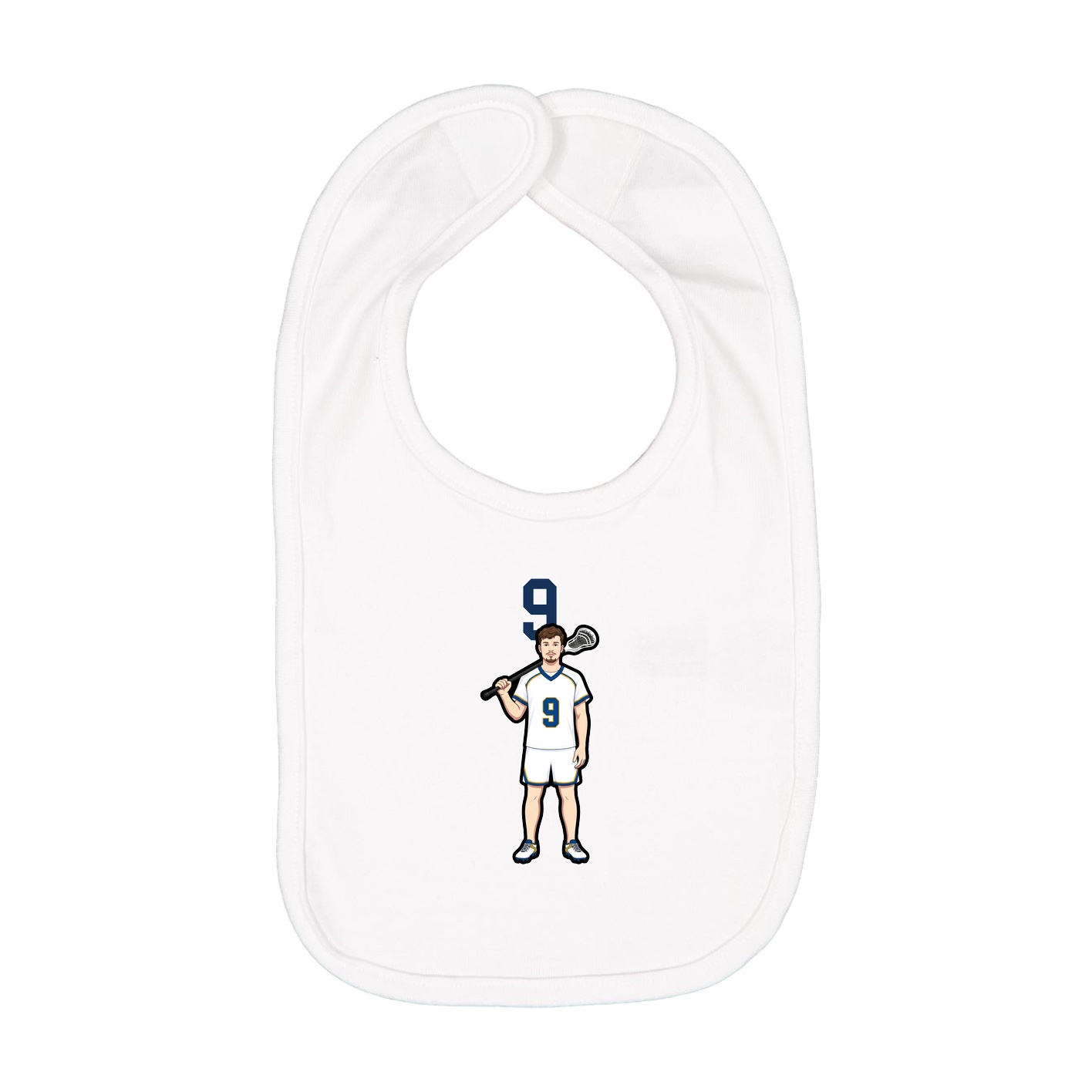 Infant Bib — Number Top in White